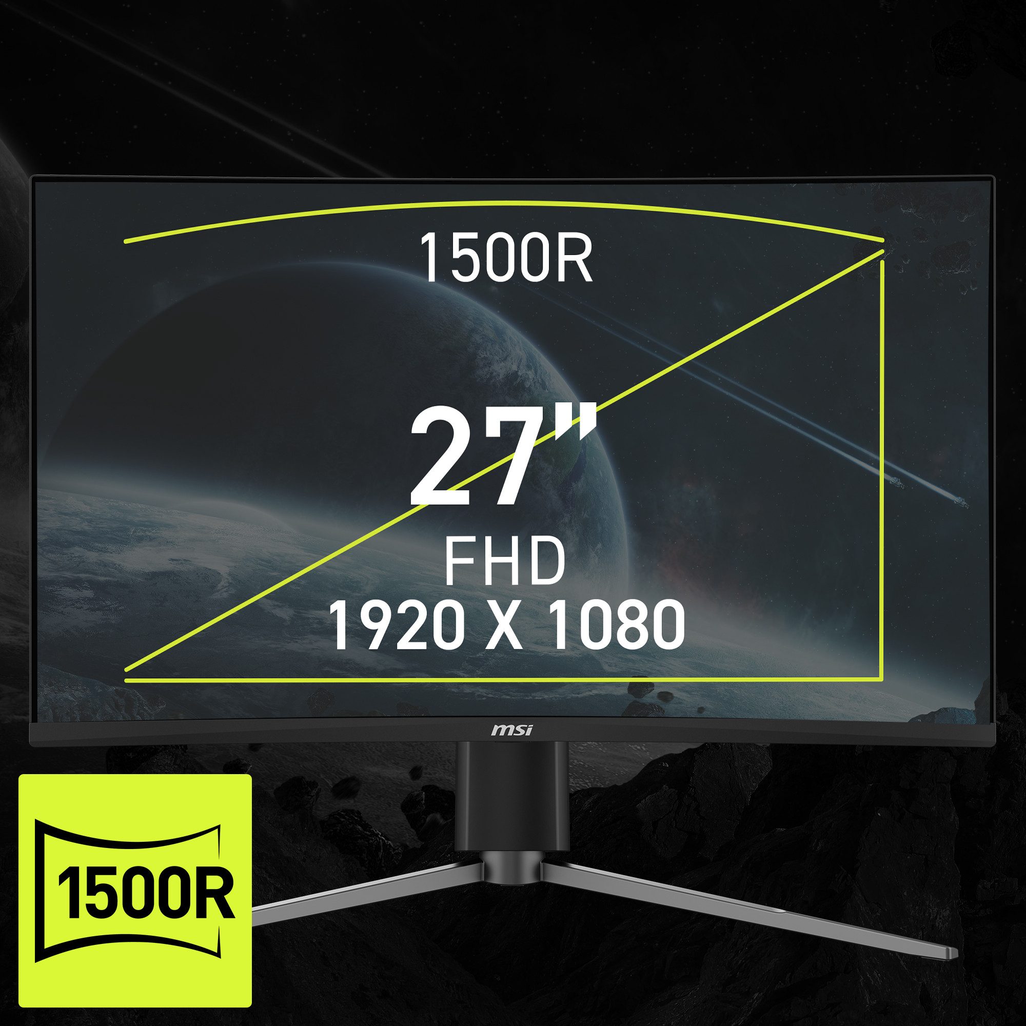 MSI Gaming-monitor MAG 276CPXF, 69 cm / 27", Full HD, 5-weg joystick navigatie