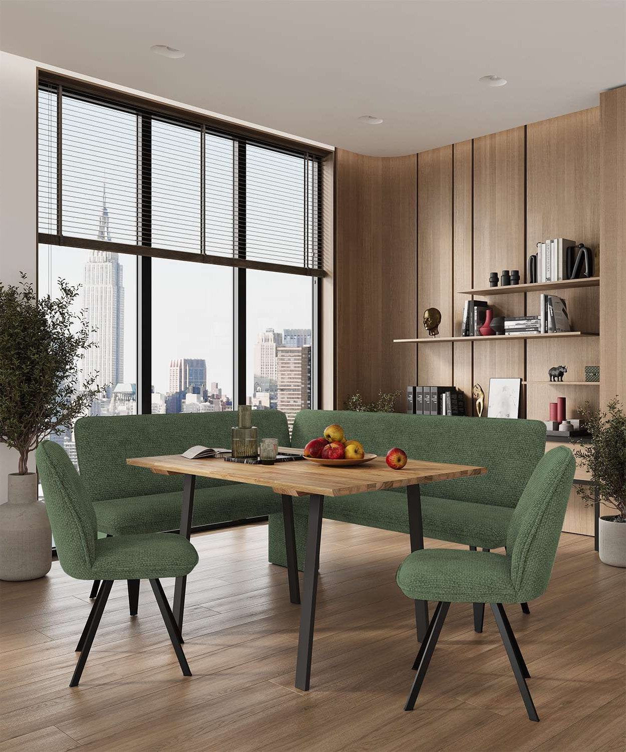 Home affaire Eethoek Mily eetkamerset, zitgroep, hoekbankgroep, keukenbankgroep (4-delig)