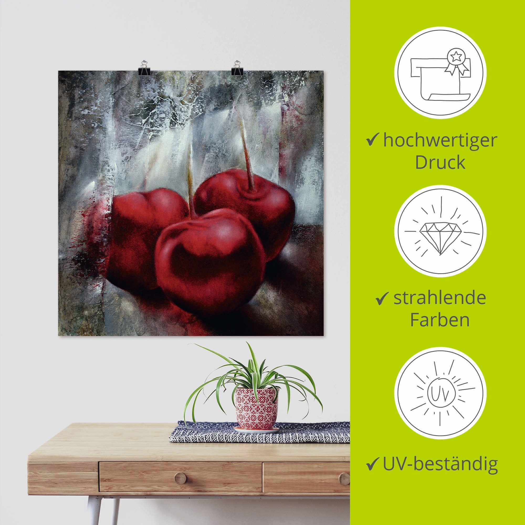 Artland Artprint Kersen als artprint op linnen, poster in verschillende formaten maten