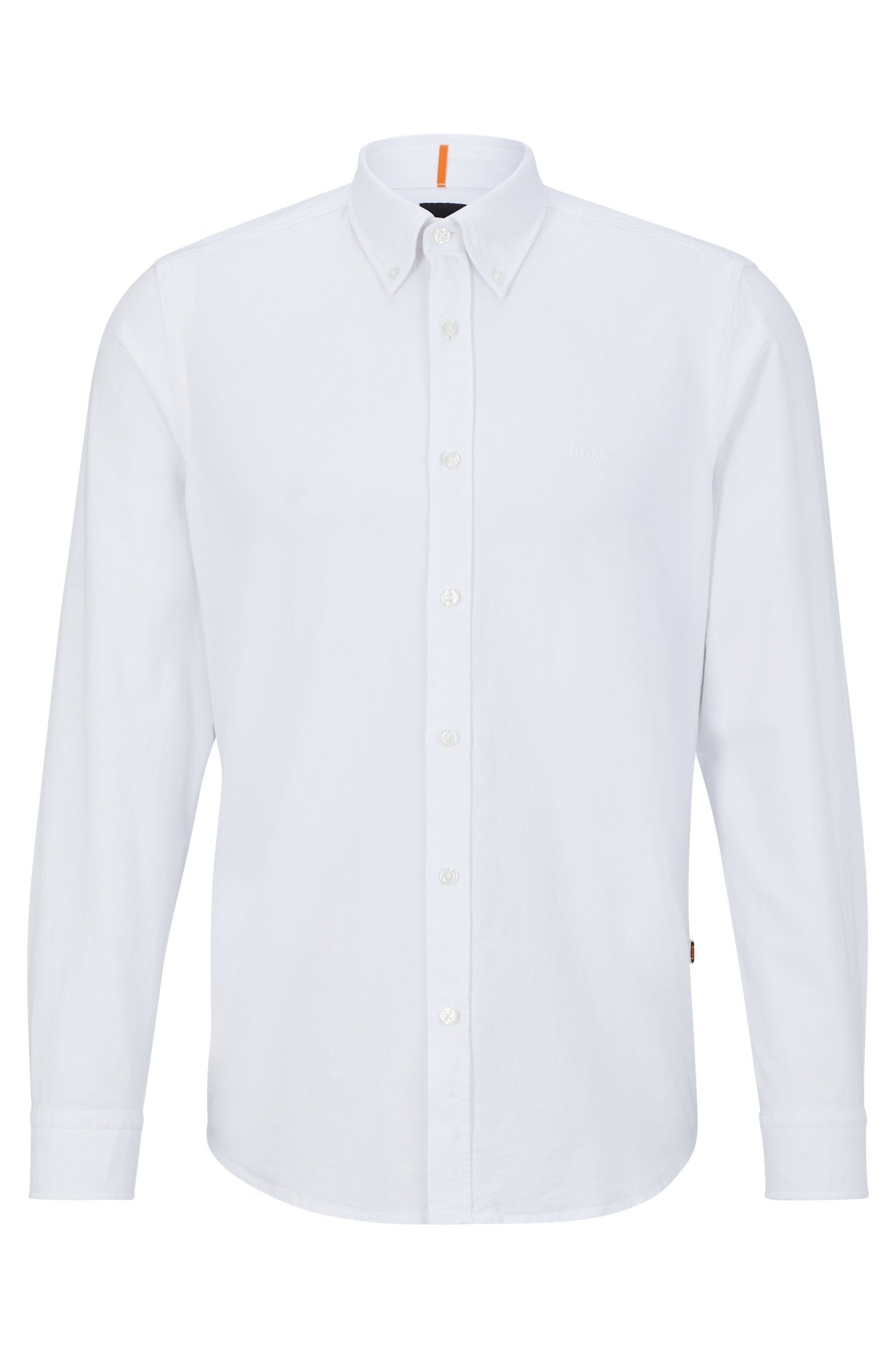 Boss Orange Shirt met lange mouwen Rickert met label-borduursel op de borst (1-delig)