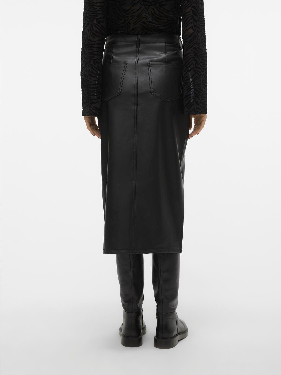 Vero Moda Imitatieleren rok VMVERI HR CALF PL SKIRT NOOS