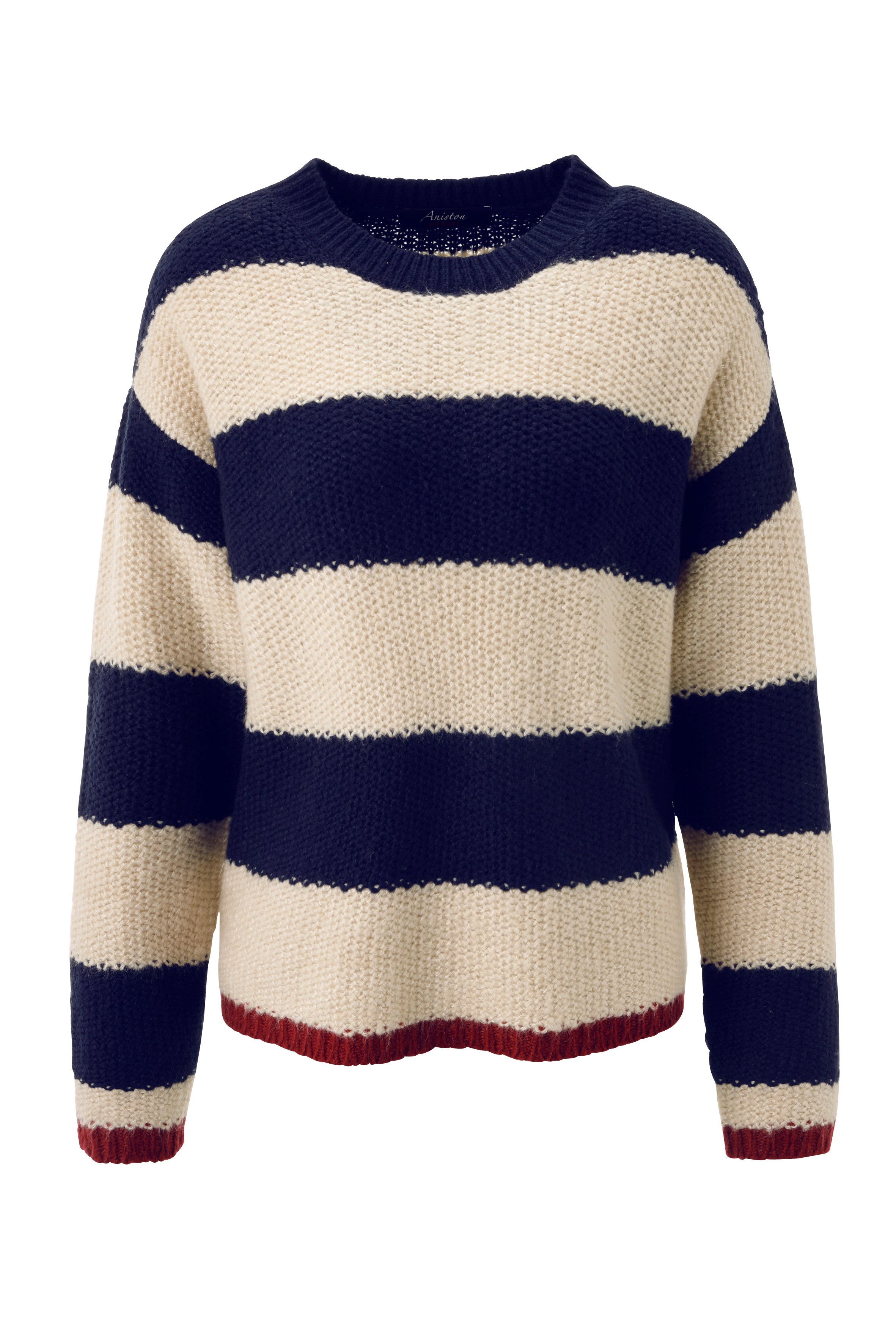 Aniston CASUAL Gebreide trui met brede strepen - nieuwe collectie