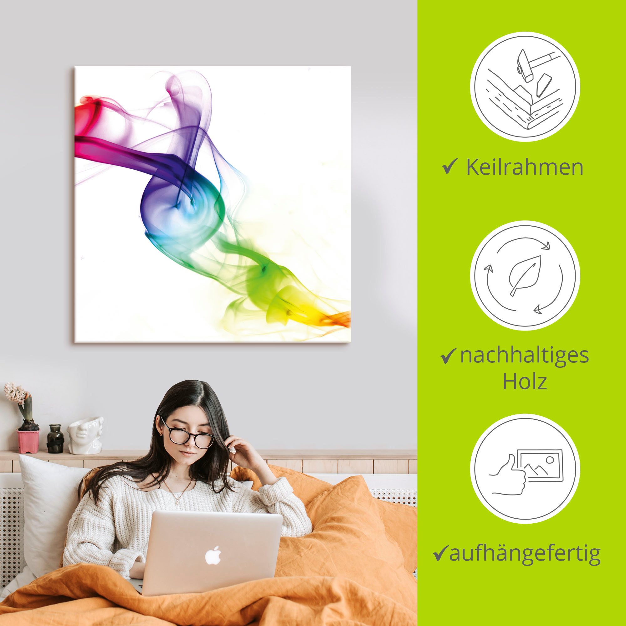 Artland Artprint Rook - abstract als artprint op linnen, poster in verschillende formaten maten