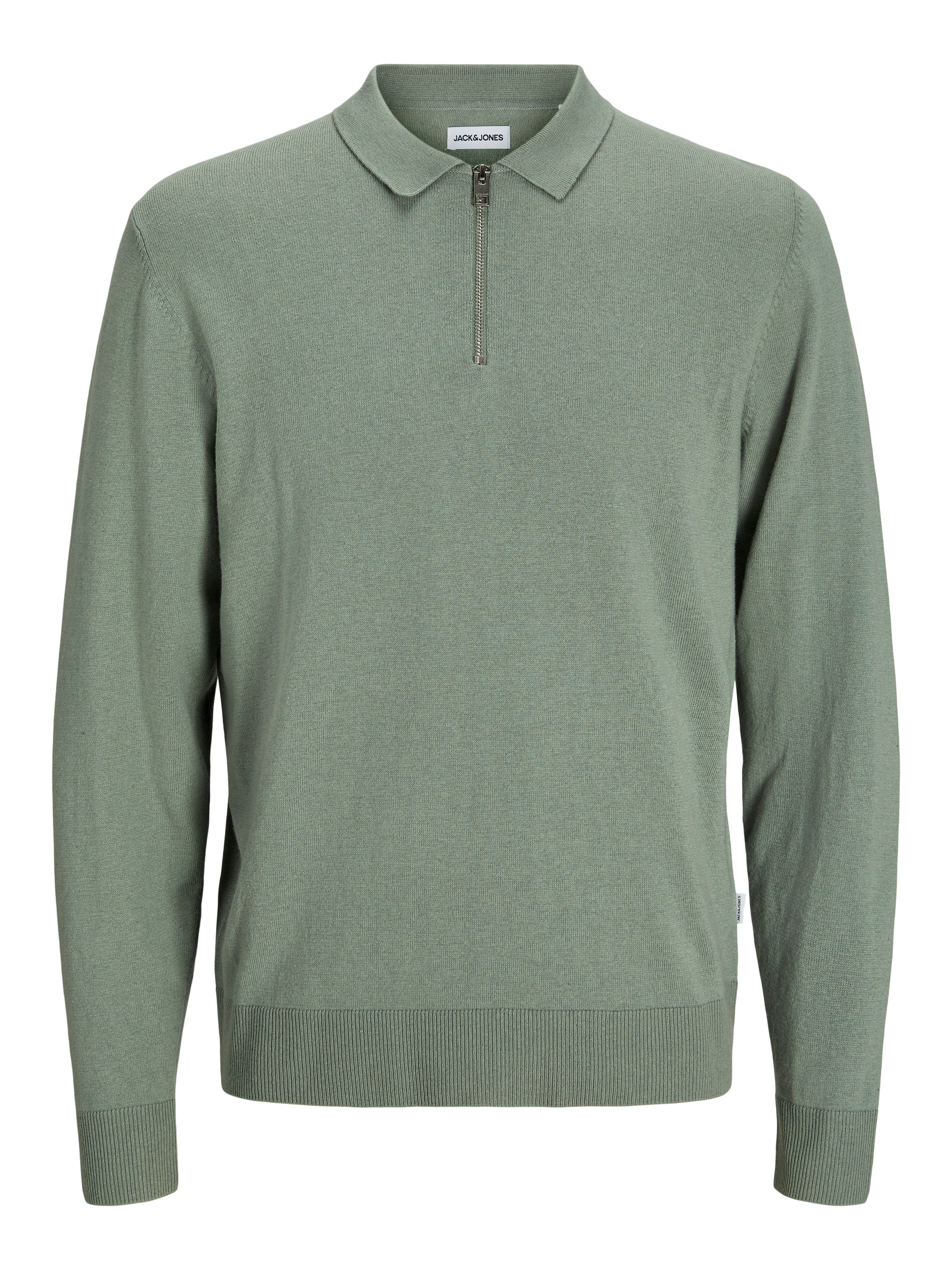 Jack & Jones Trui met polokraag JJEEMIL KNIT POLO HALF ZIP LS NOOS