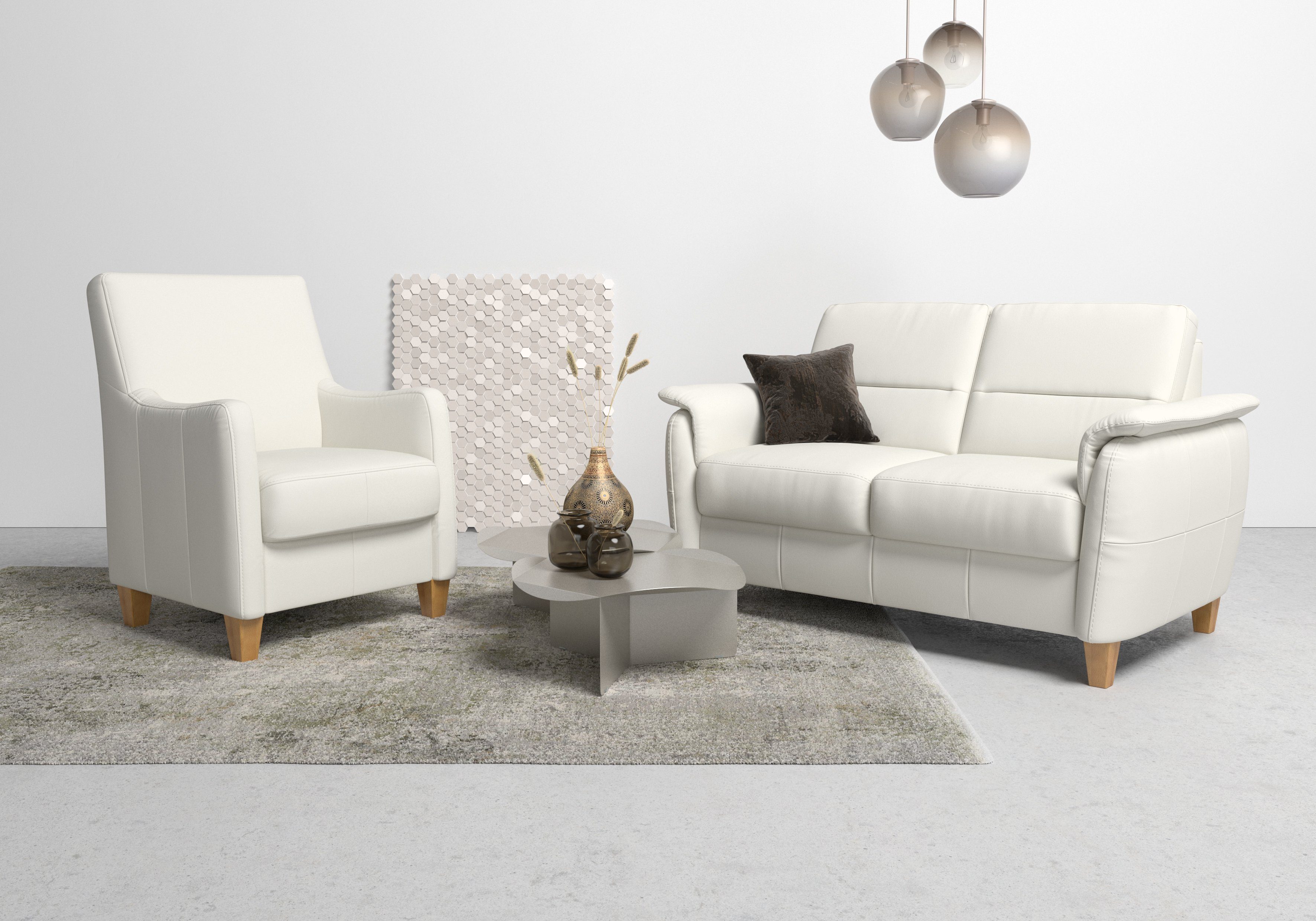 Home affaire 2-zitsbank Palmera Binnenveringsinterieur, stekkersysteem voor 2 hoofdsteunen (optioneel)