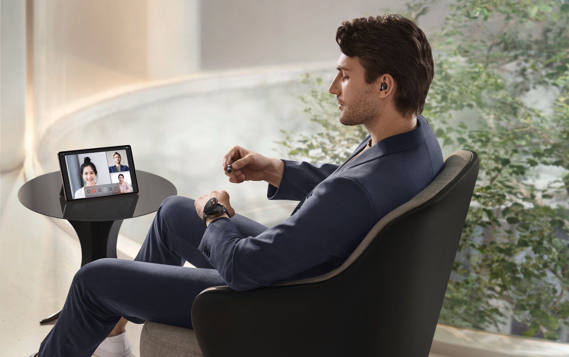 Huawei Smartwatch WATCH Buds Hoofdtelefoon en smartwatch in een