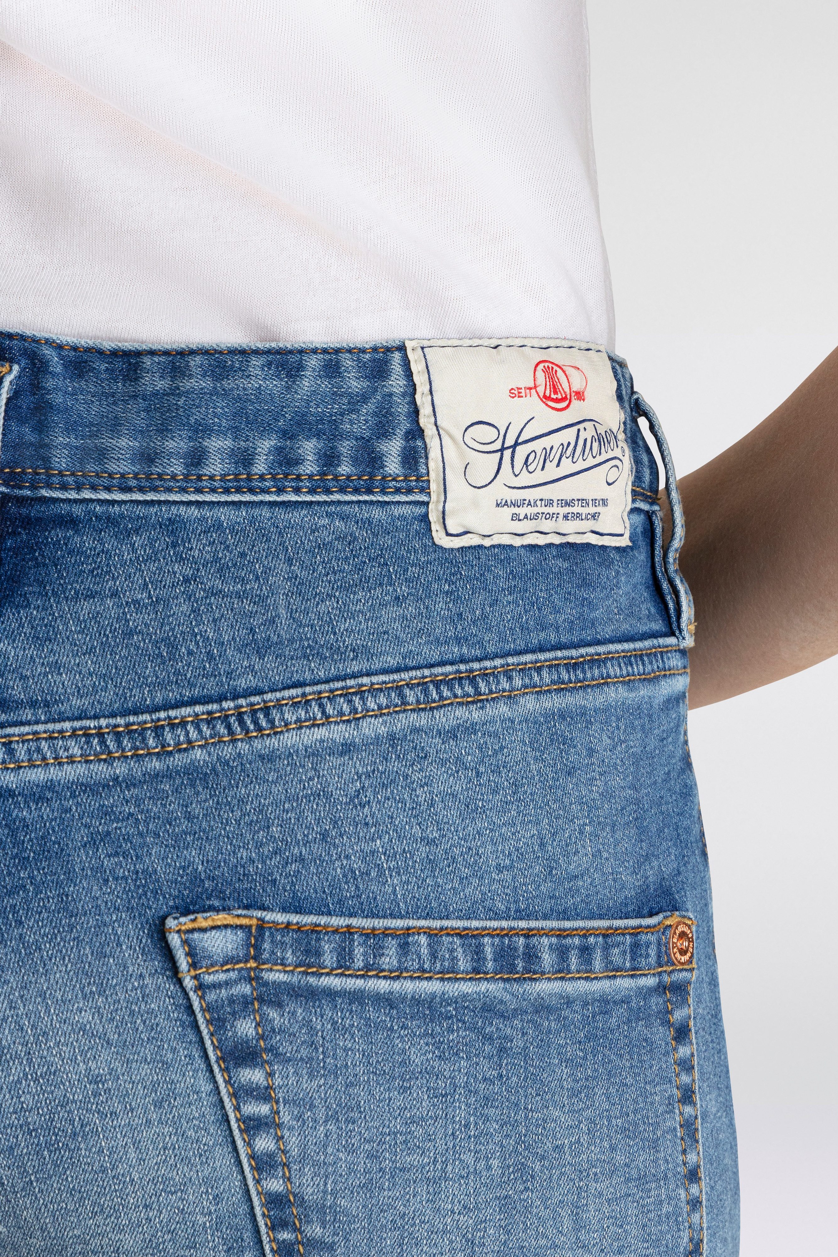 Herrlicher 7/8 jeans SHYRA CROPPED ORGANIC DENIM met half blinde knoopsluiting