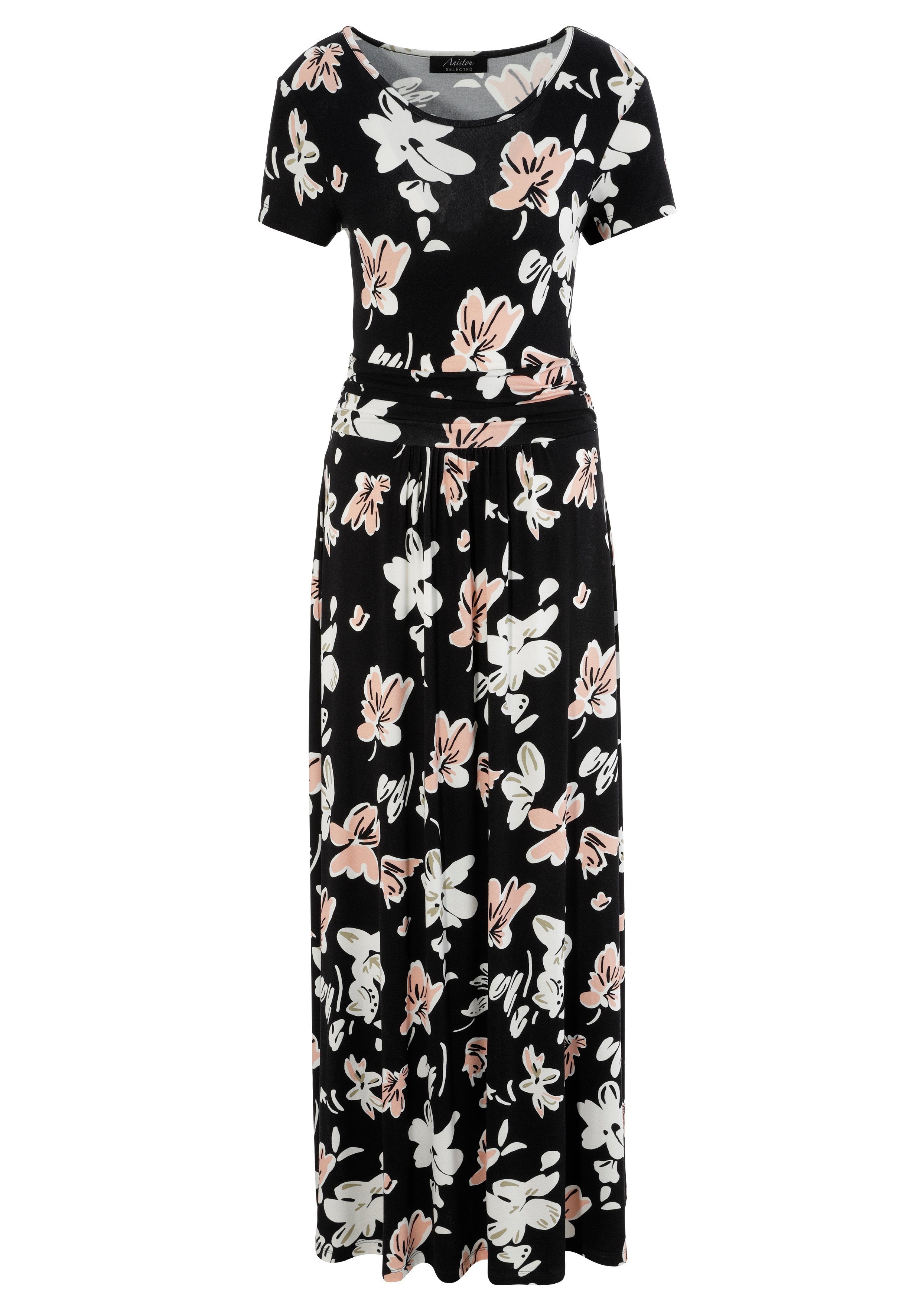 Aniston SELECTED Zomerjurk met gerimpelde tailleband