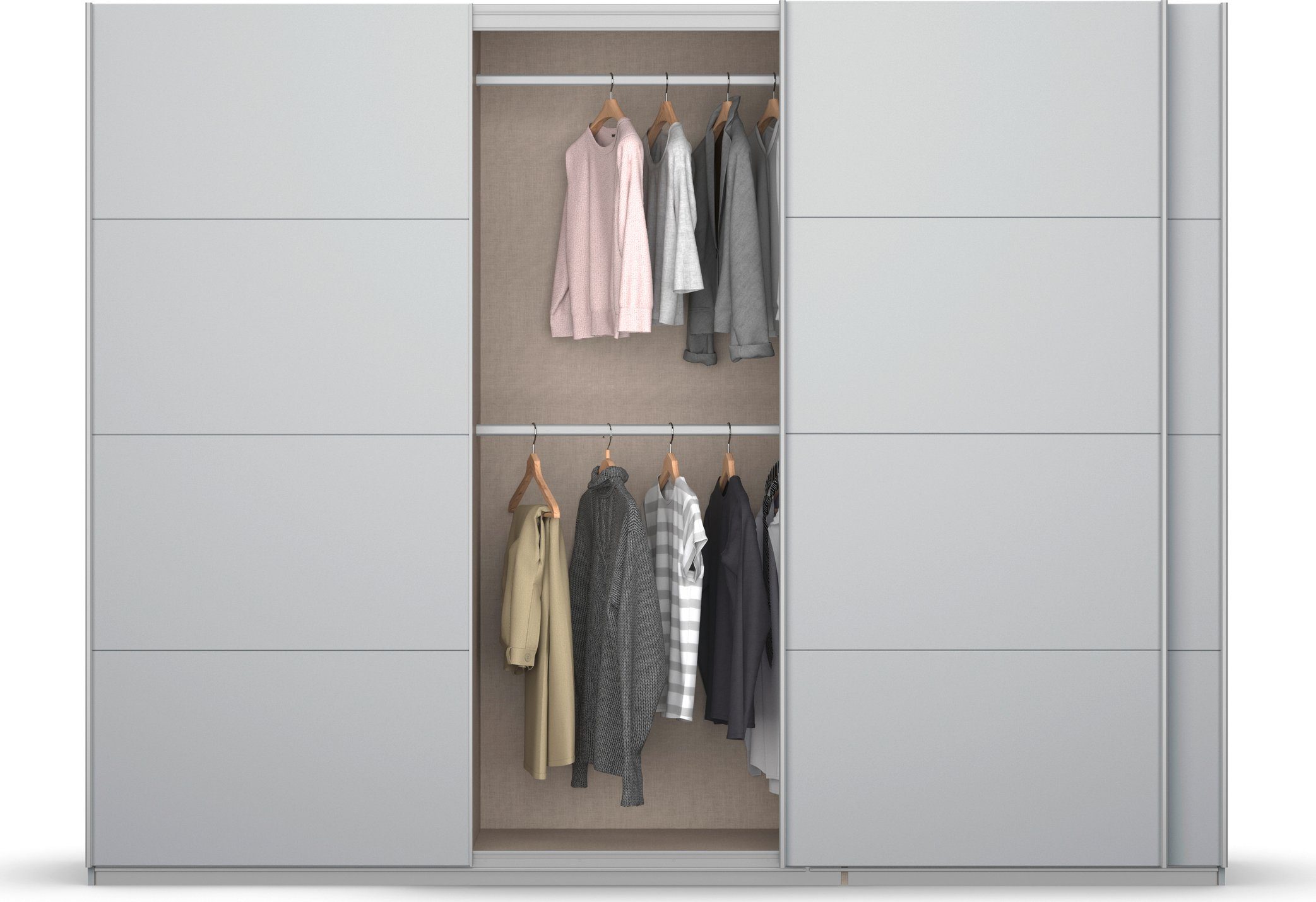 rauch Zweefdeurkast Kledingkast kast garderobe KOLUNA met decor-front inclusief 2 binnenladen en extra legplanken made in germany