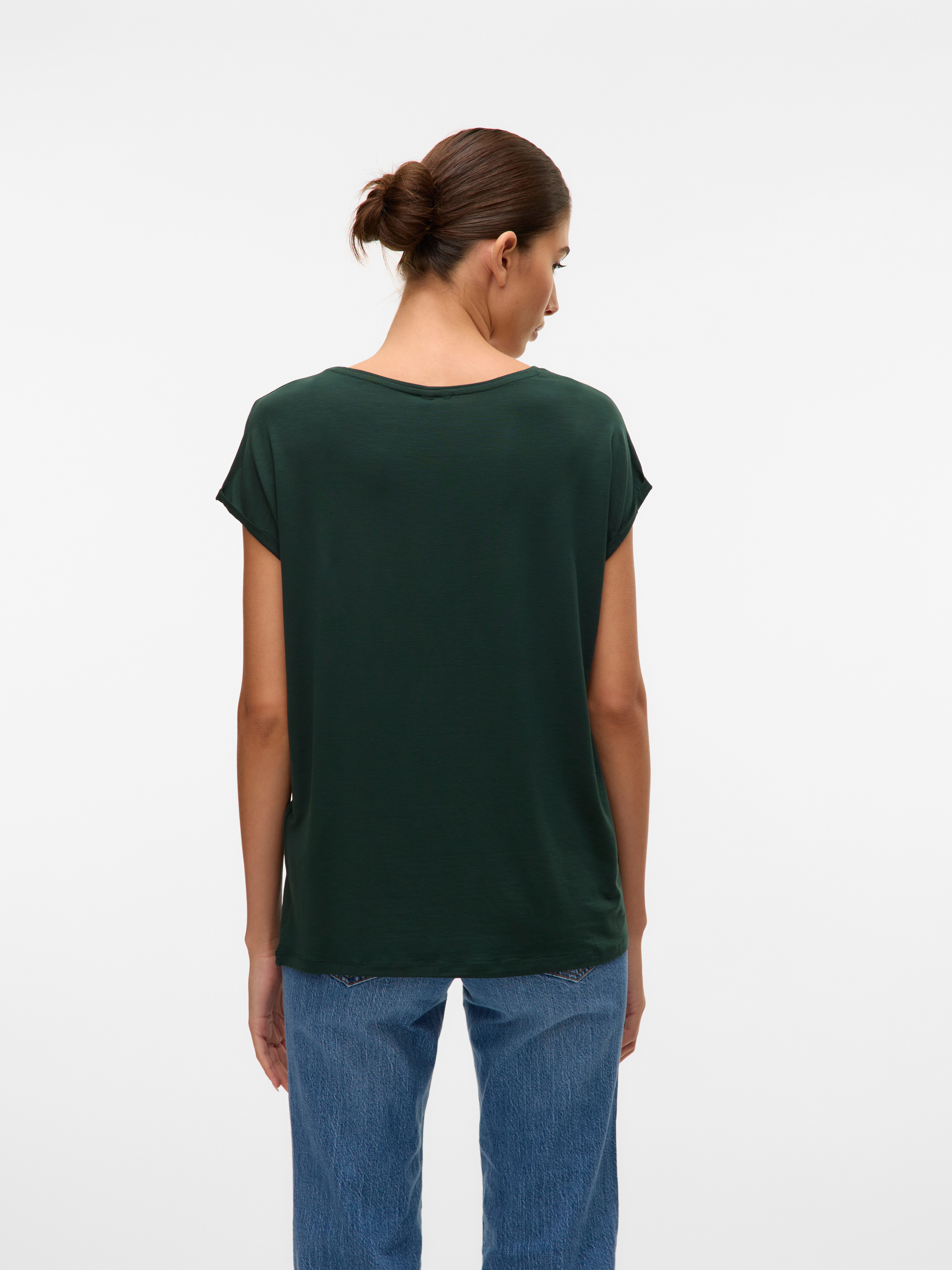 Vero Moda Shirt met ronde hals VMAVA PLAIN SS TOP GAJRS NOOS