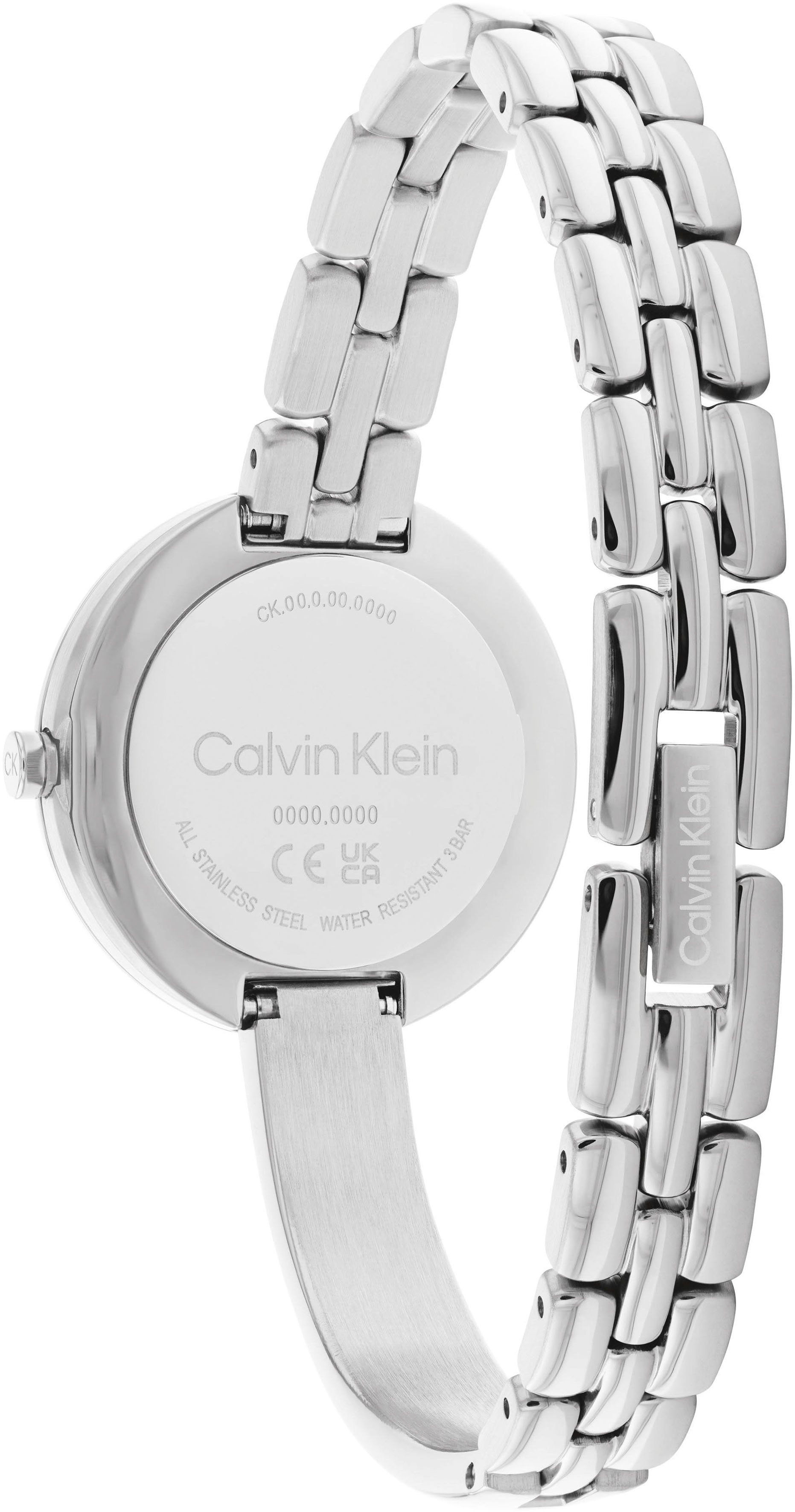 Calvin Klein Kwartshorloge SCULPTURAL Polshorloge, dameshorloge, mineraalglas, roestvrijstalen armband