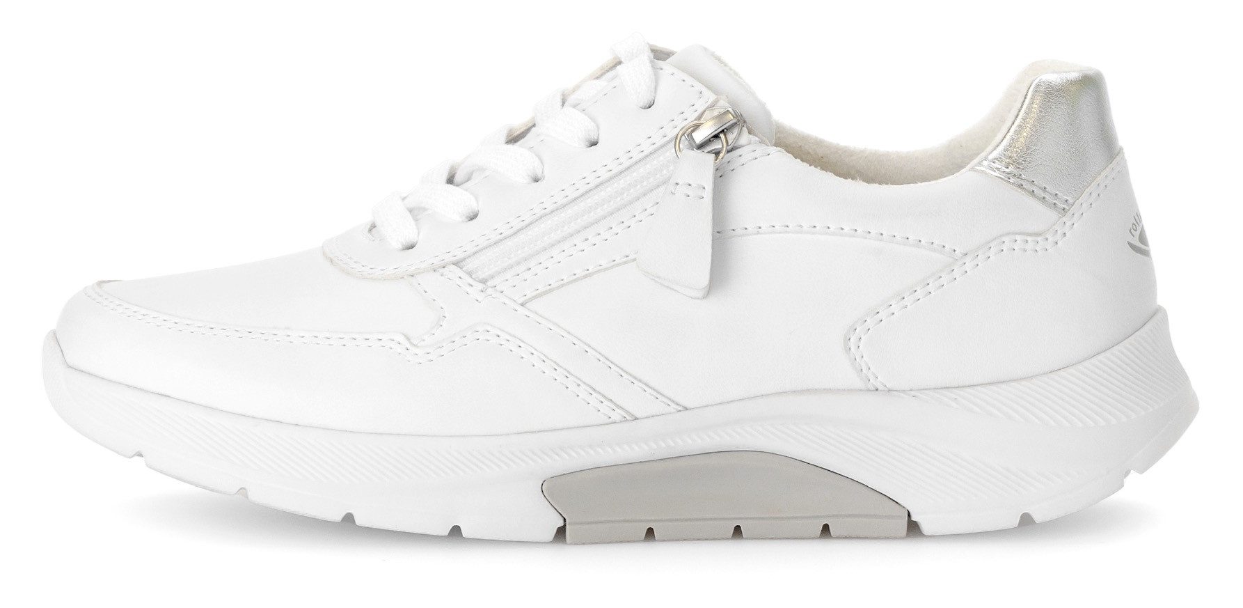 Gabor Rollingsoft Sneakers met sleehak , vrijetijdsschoen, lage schoen, veterschoen, uitneembaar verwisselbaar voetbed