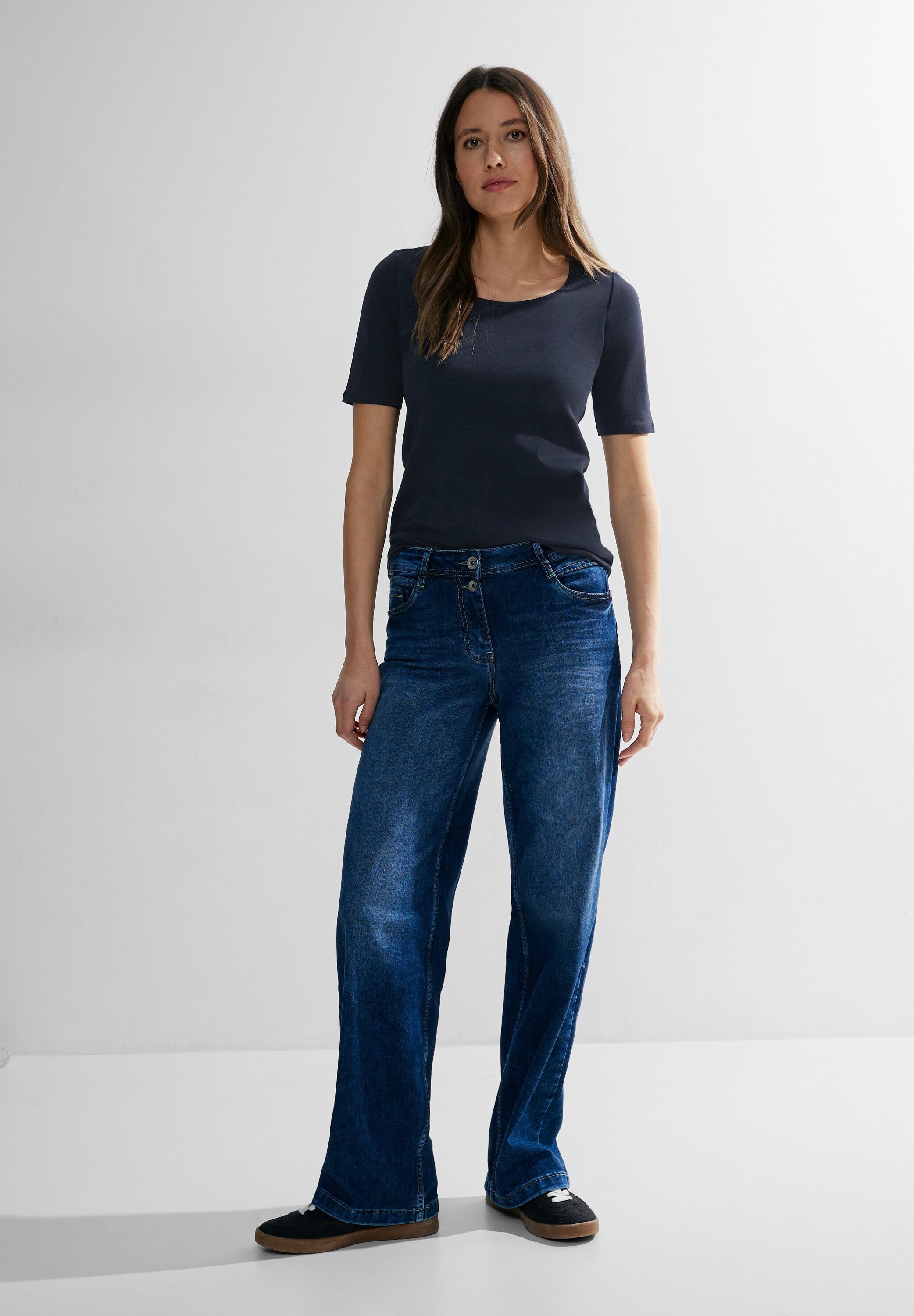 Cecil T-shirt Stijl Lena met klassieke ronde hals