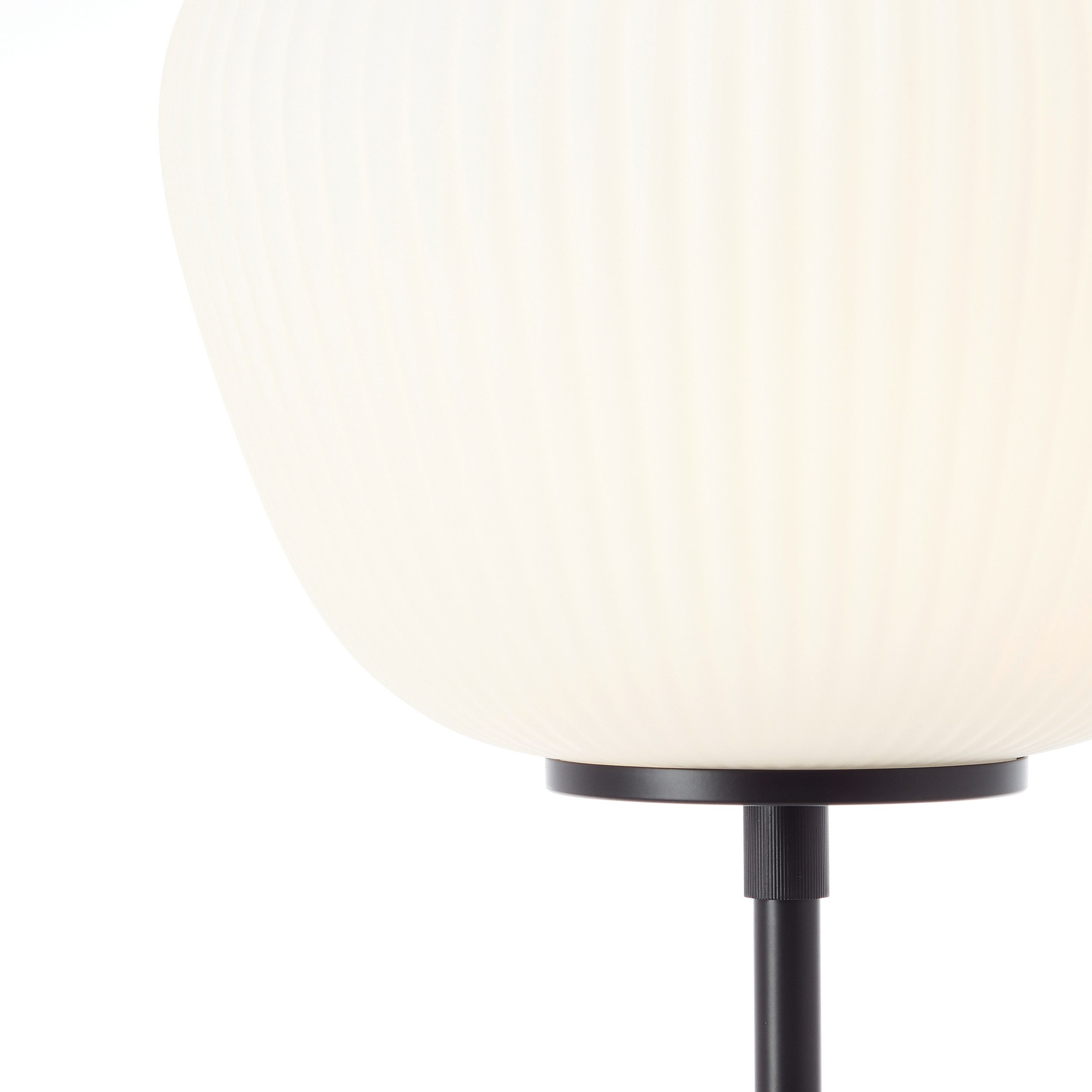 Brilliant Leuchten Staande lamp Kaizen 140 x 35 cm, e27, geribbeld glas/metaal, wit/zwart