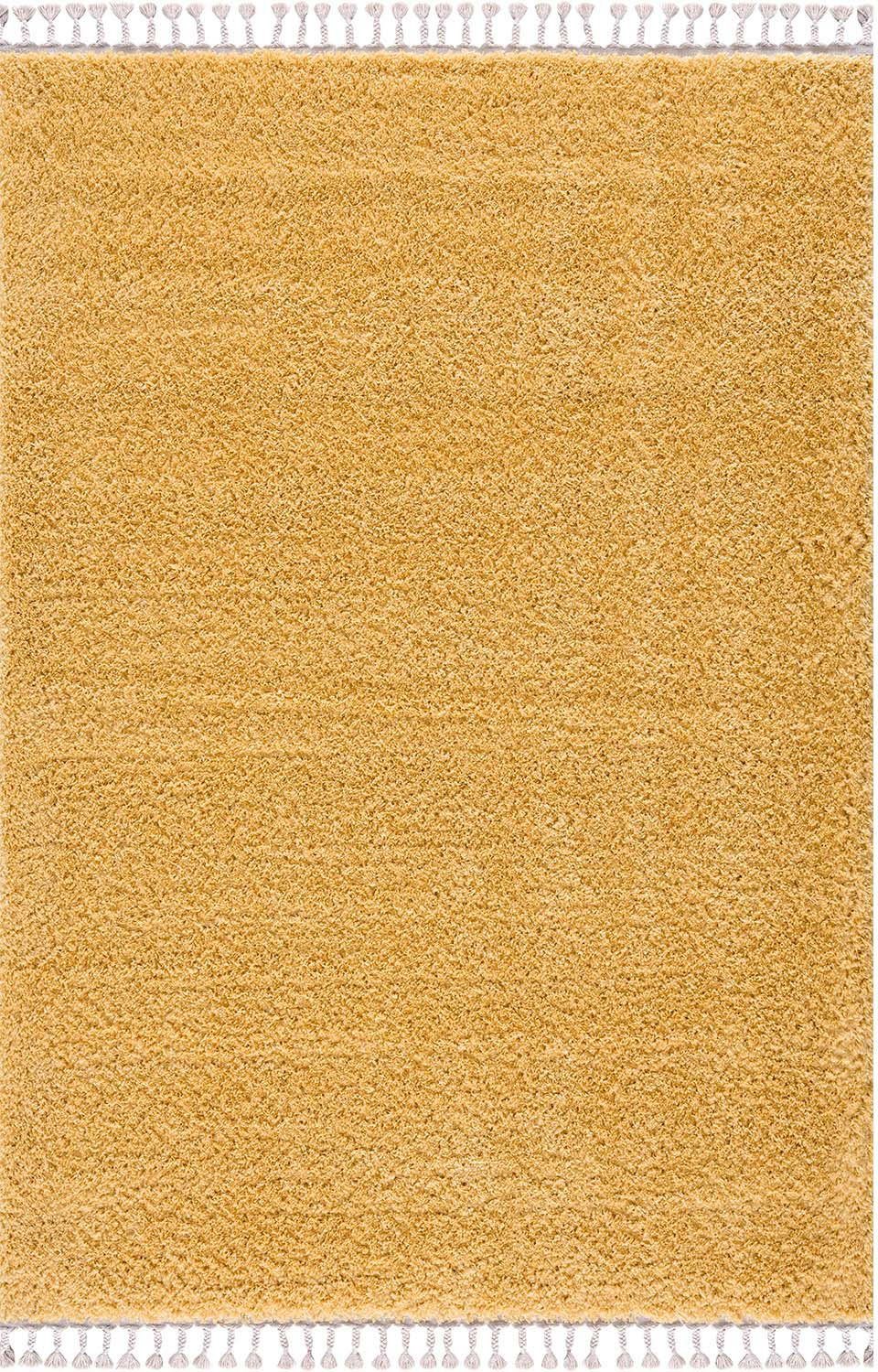 Carpet City Hoogpolig vloerkleed Pulpy 100 Loper, zacht, met franjes, uni, vele maten, woonkamer, slaapkamer