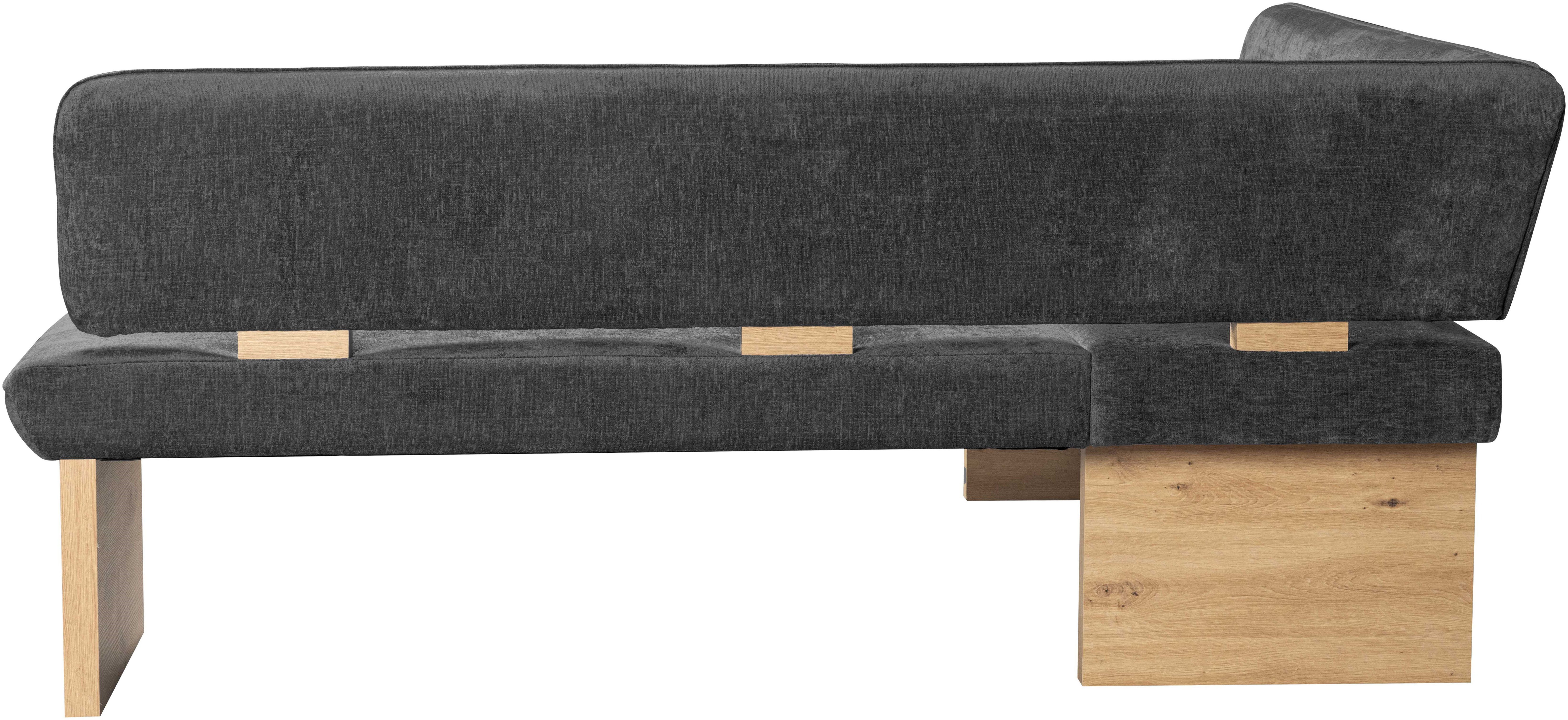 Home affaire Eethoek Louise + Miles eetkamerset, zitgroep, hoekbank, keukenbank Eetkamer zitgroep stoelen tafel en bank comfortabel gepolsterd (4-delig)