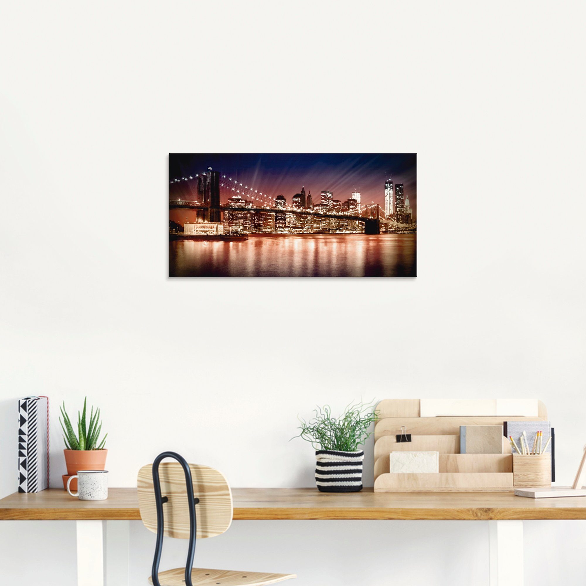 Artland Print op glas Manhattan zonsondergang