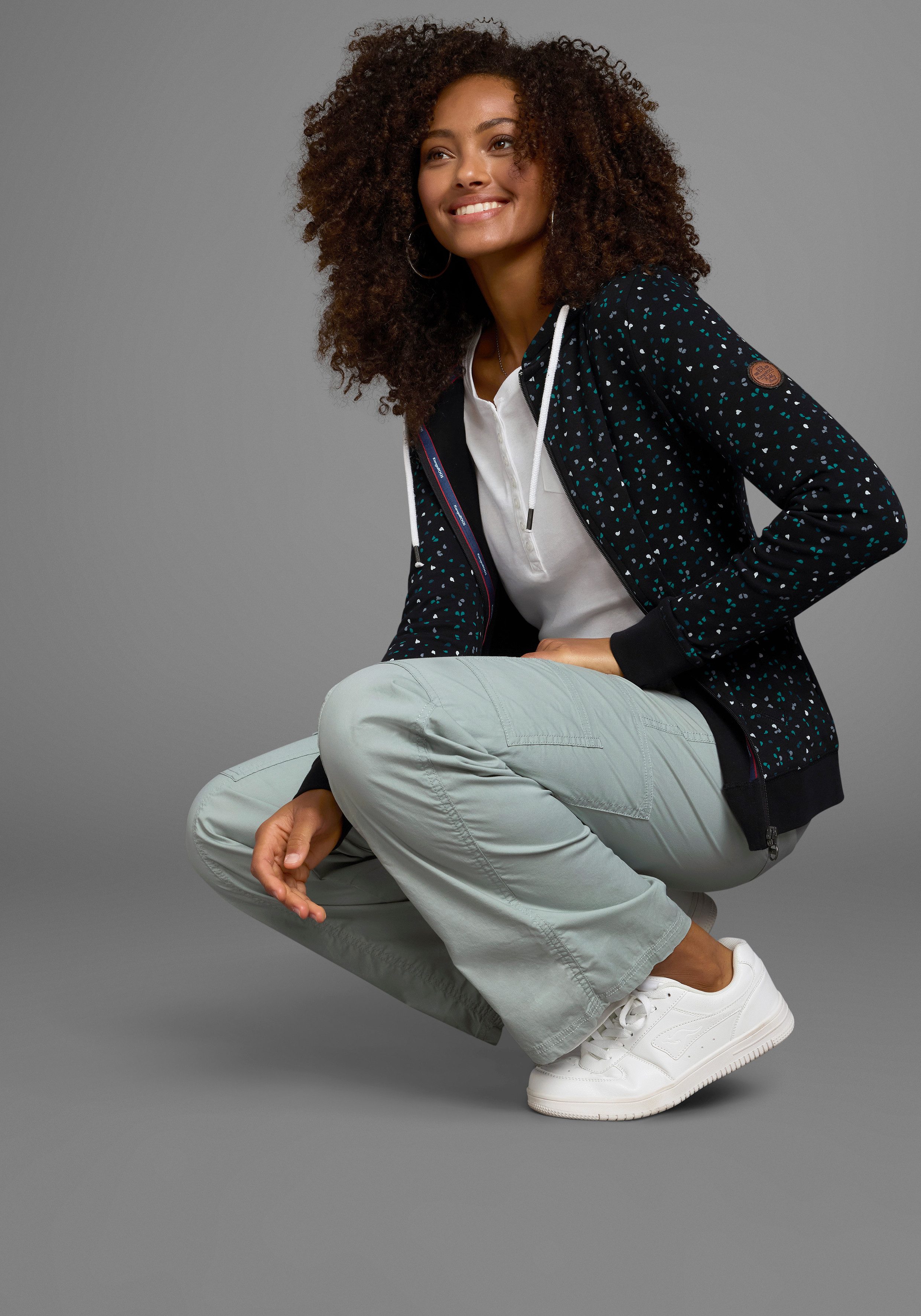 KangaROOS Capuchonsweatvest met sportieve minimal-print