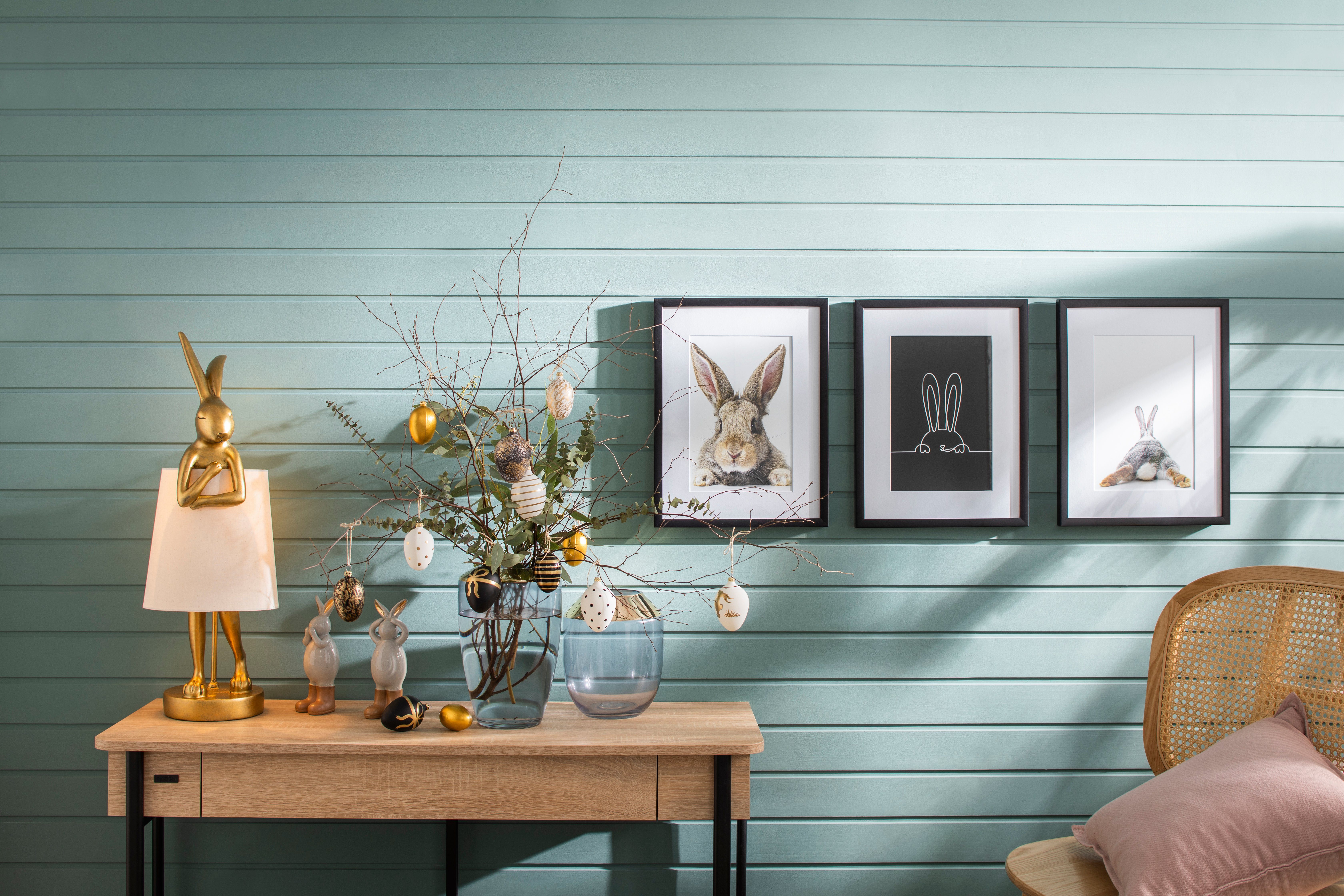 queence Wanddecoratie Joona HD premium posterdruk incl. houten lijst (1 stuk)