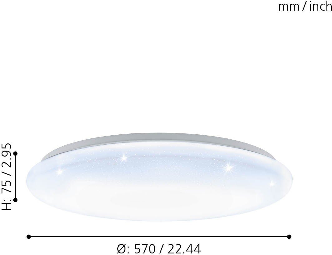EGLO Plafondlamp GIRON-S LED Plafondlamp, IP20, staal, kristaleffect, hal lamp, lamp (1 stuk)