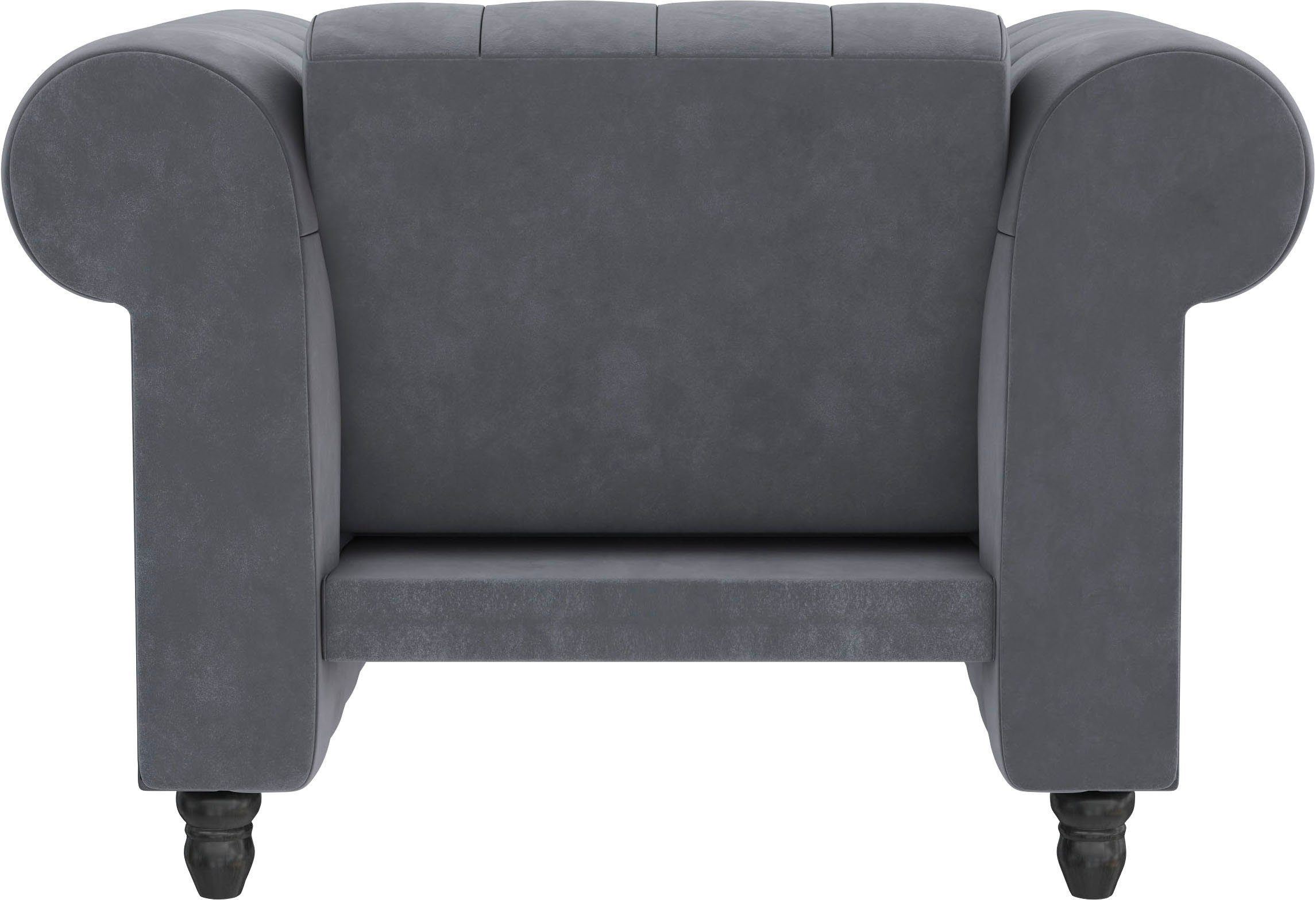 Dorel Home Chesterfield-fauteuil Felix met rugleuning 3-voudig verstelbaar, benen massief hout, zithoogte 46 cm