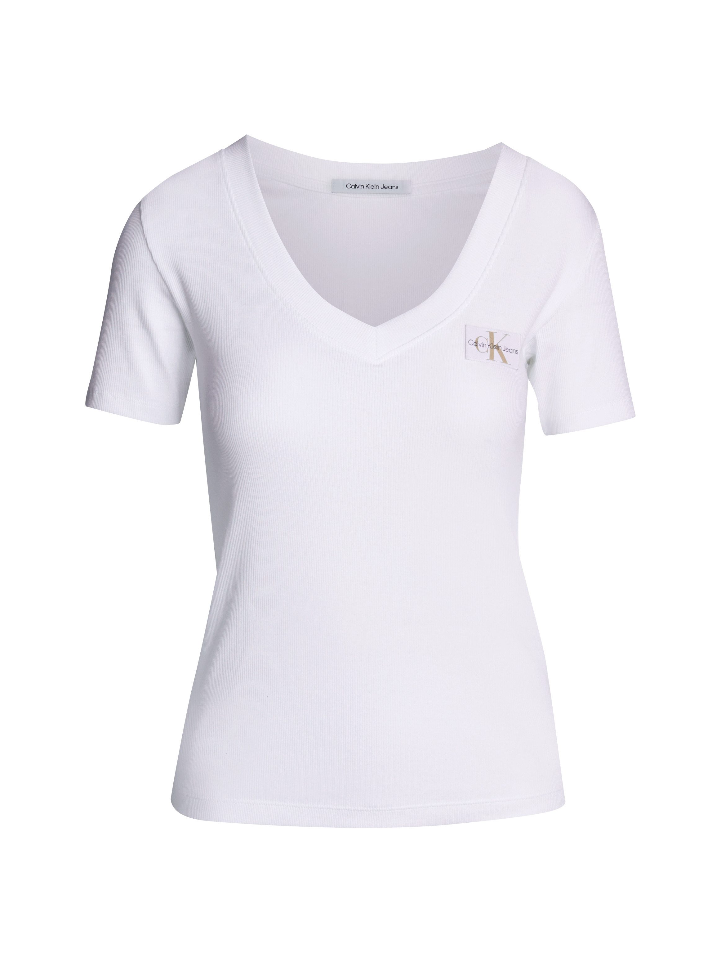Calvin Klein T-shirt WOVEN LABEL RIB V-NECK TEE