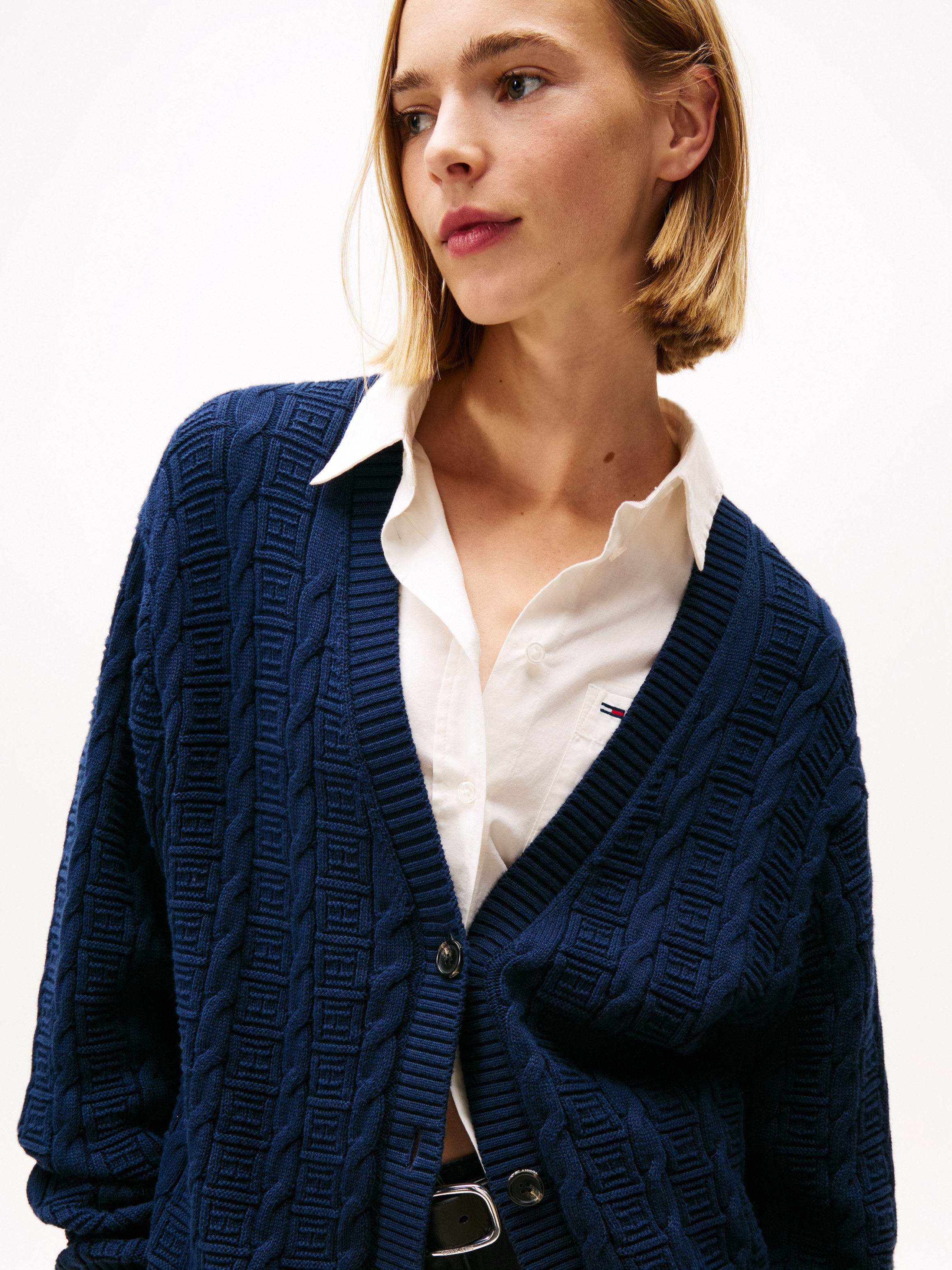 TOMMY JEANS Vest TJW CABLE CARDIGAN