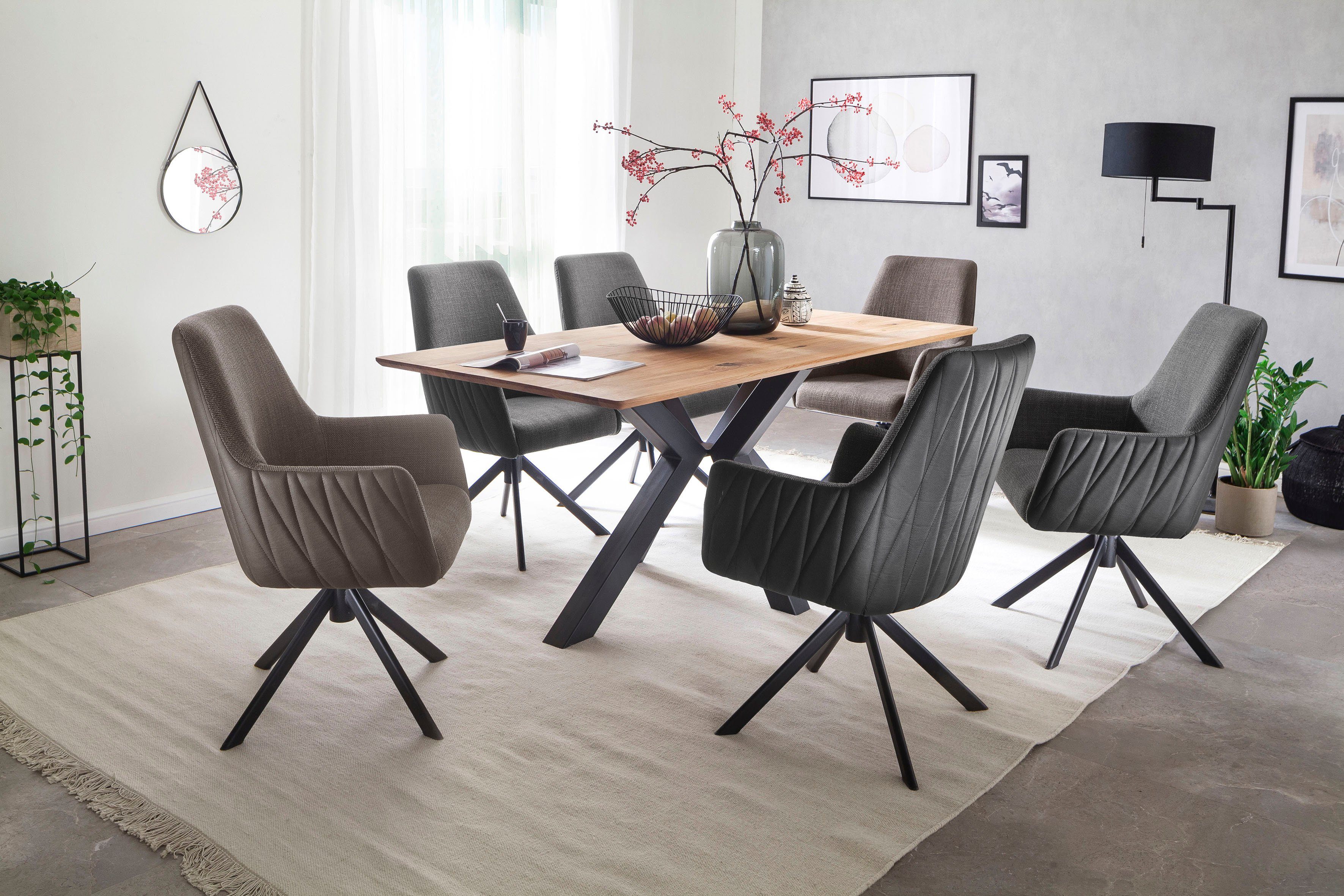 MCA furniture Stoel met 4 poten Reynosa Eetkamerstoel 360º draaibaar met nivellering, belastbaar tot 120 kg (set, 2 stuks)