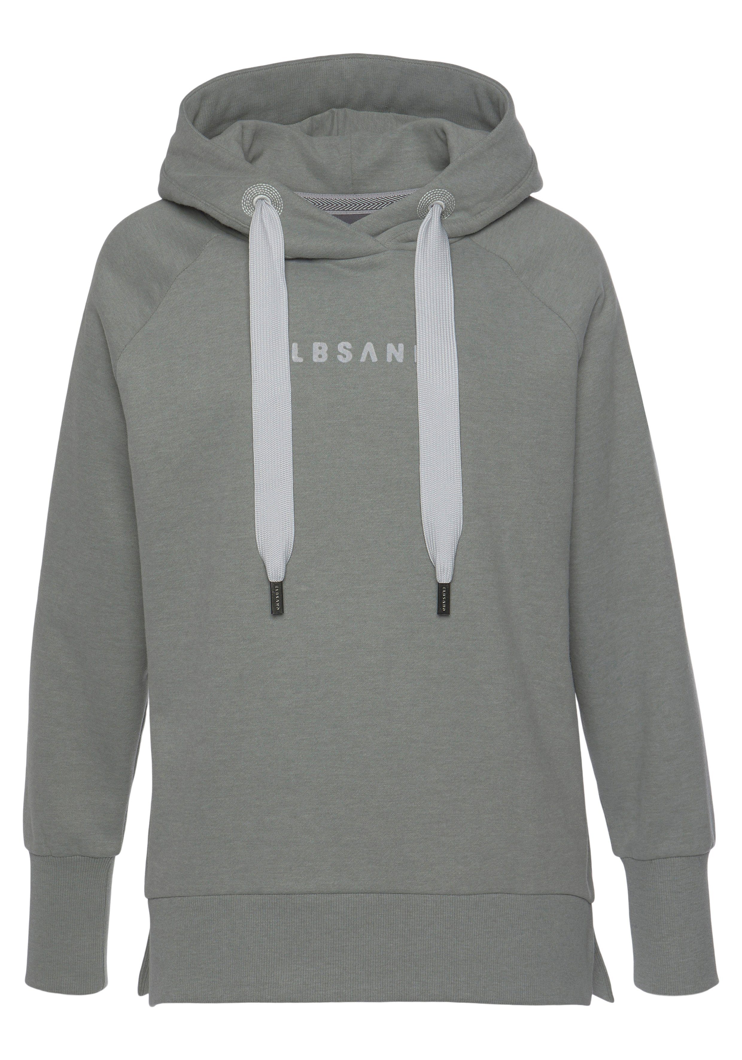 Elbsand Hoodie Svana met logoprint, comfortabele hoodie, zijslitsen