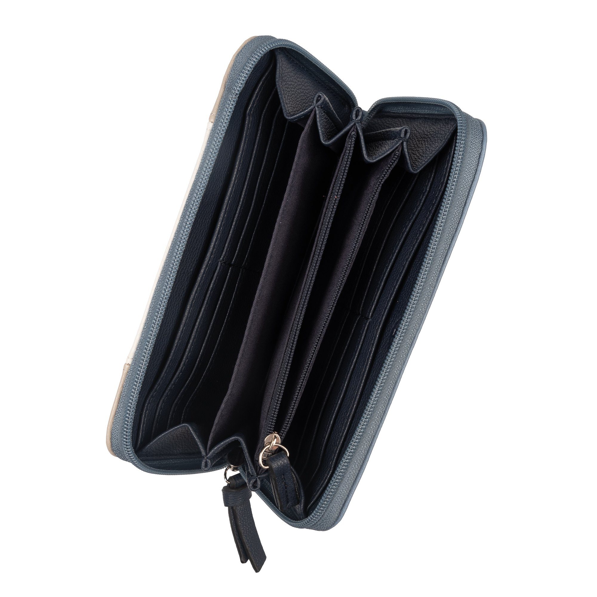 Tom Tailor Portemonnee Juna zacht nerf leerachtige materialen met glanzende metalen accessoires