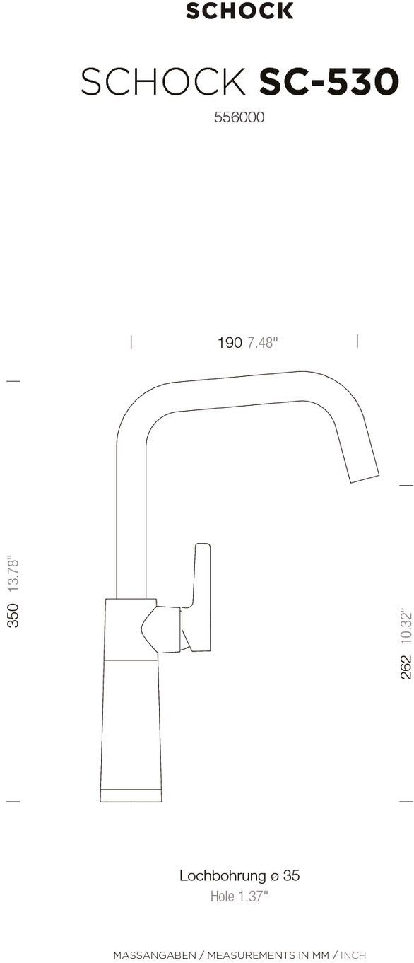 Schock Keukenkraan SC530 Hogedruk, feestuitloop