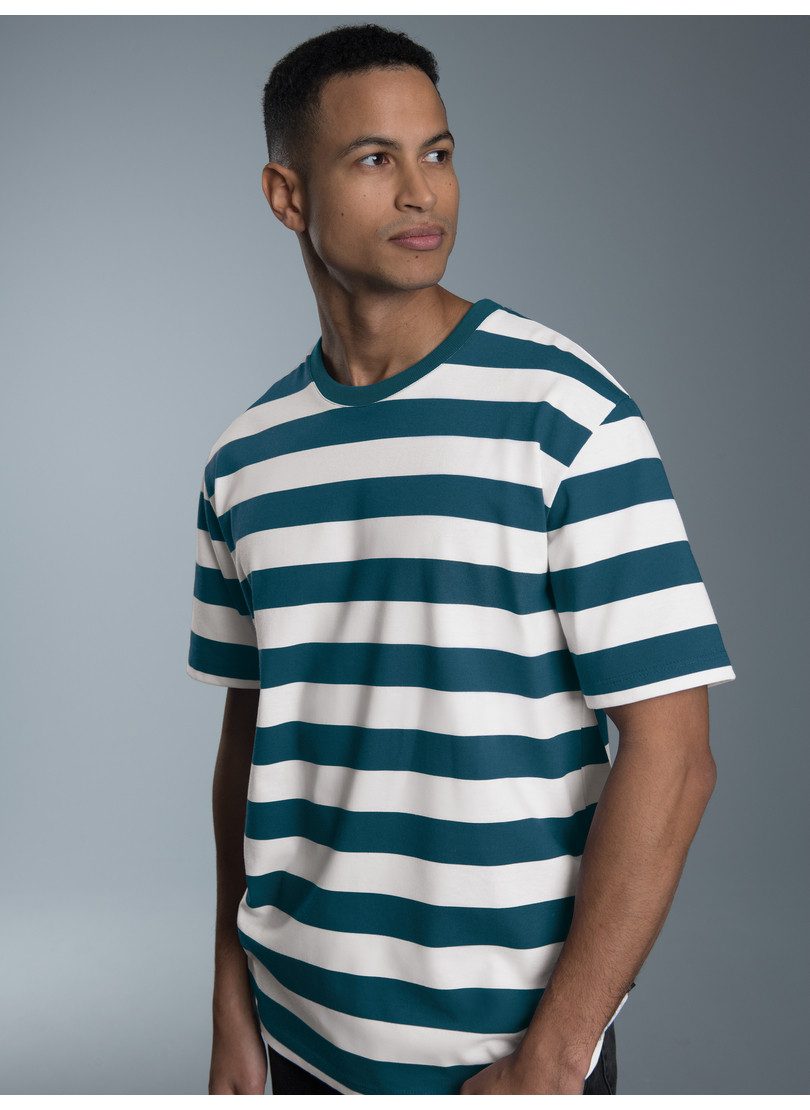 Trigema T-shirt TRIGEMA Heavy T-shirt met streepjespatroon (1-delig)