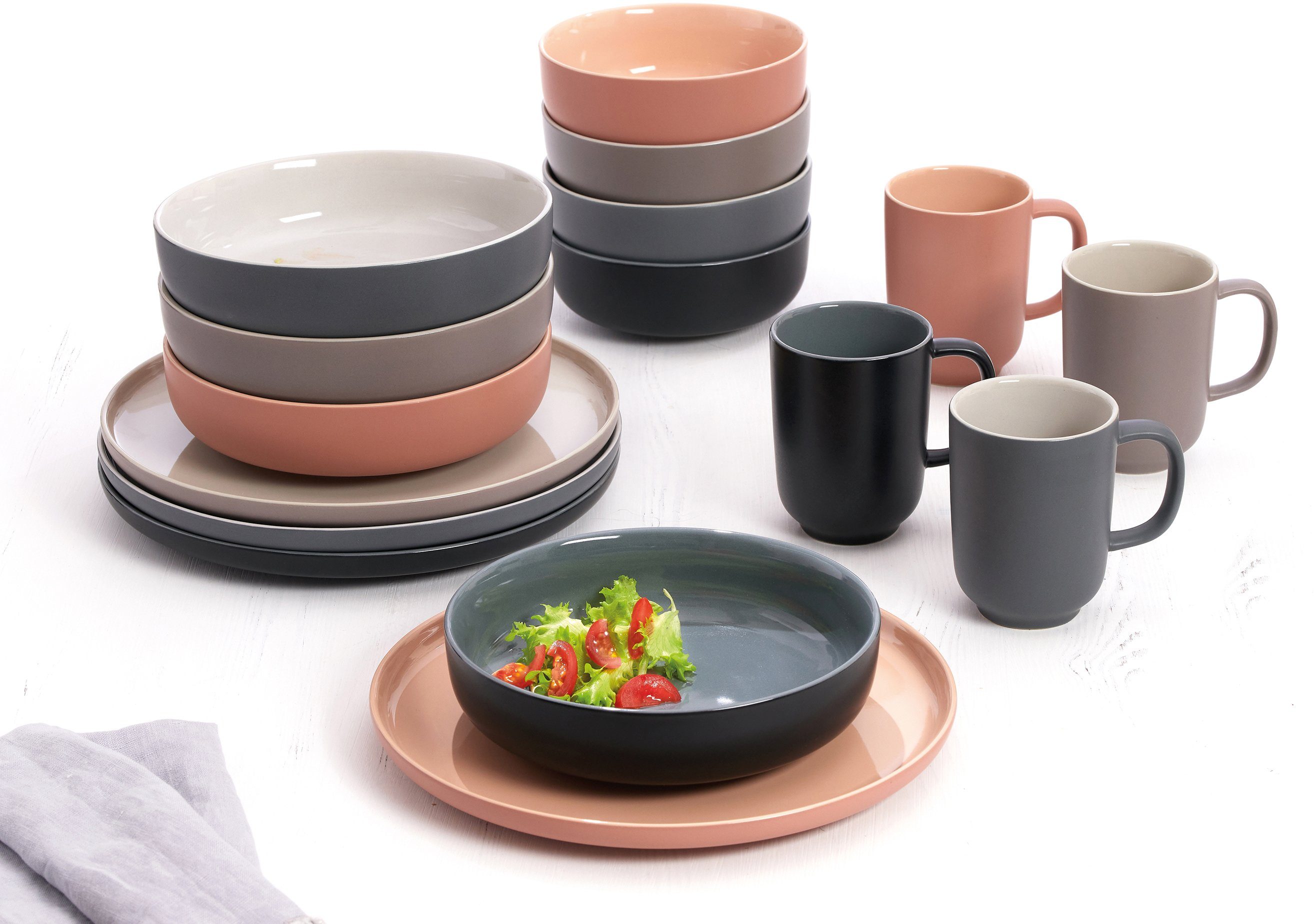 Ritzenhoff & Breker Combi-servies Serviesset, servies Jasper in scandinavische stijl, 16 delen, voor 4 personen (set, 16-delig)