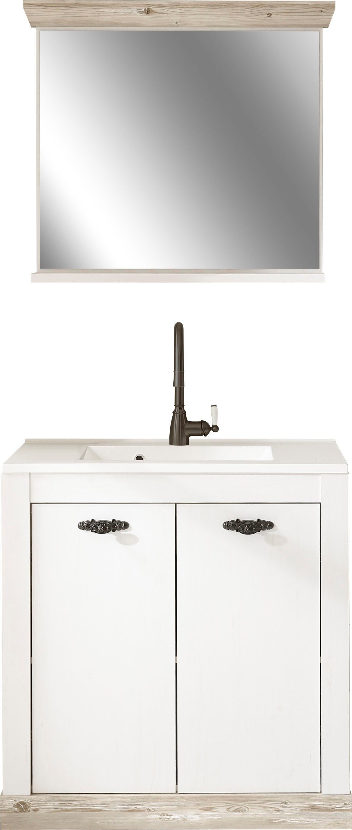 Home affaire Badkamerserie Florenz, Bad im Landhausstil, 2-teiliges Badezimmer (2-delig)