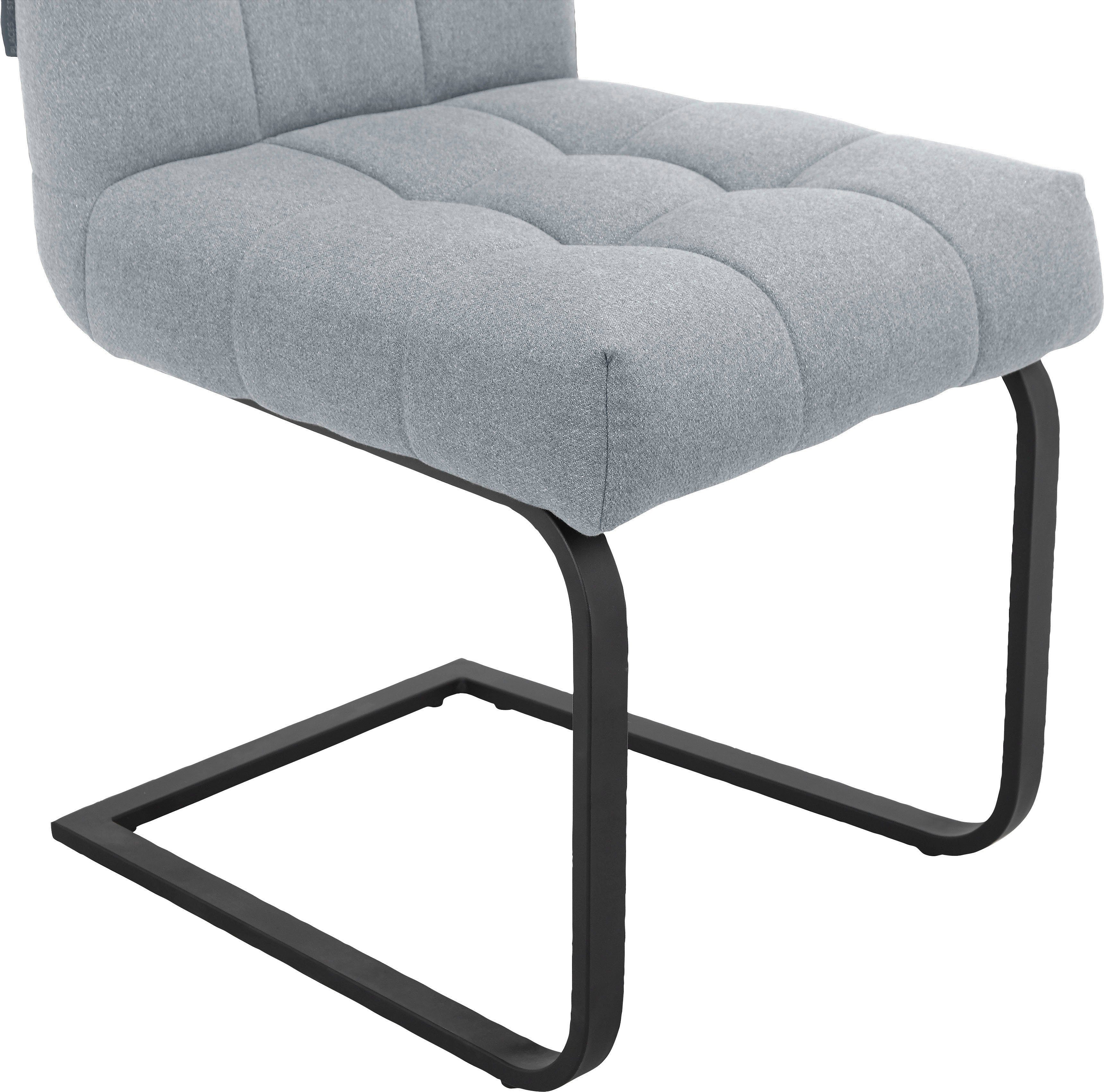 Places of Style Eetkamerstoel Nanaimo Stof gerecycled polyester, zacht verdikte zitting en rugleuning, zithoogte 49 cm (2 stuks)