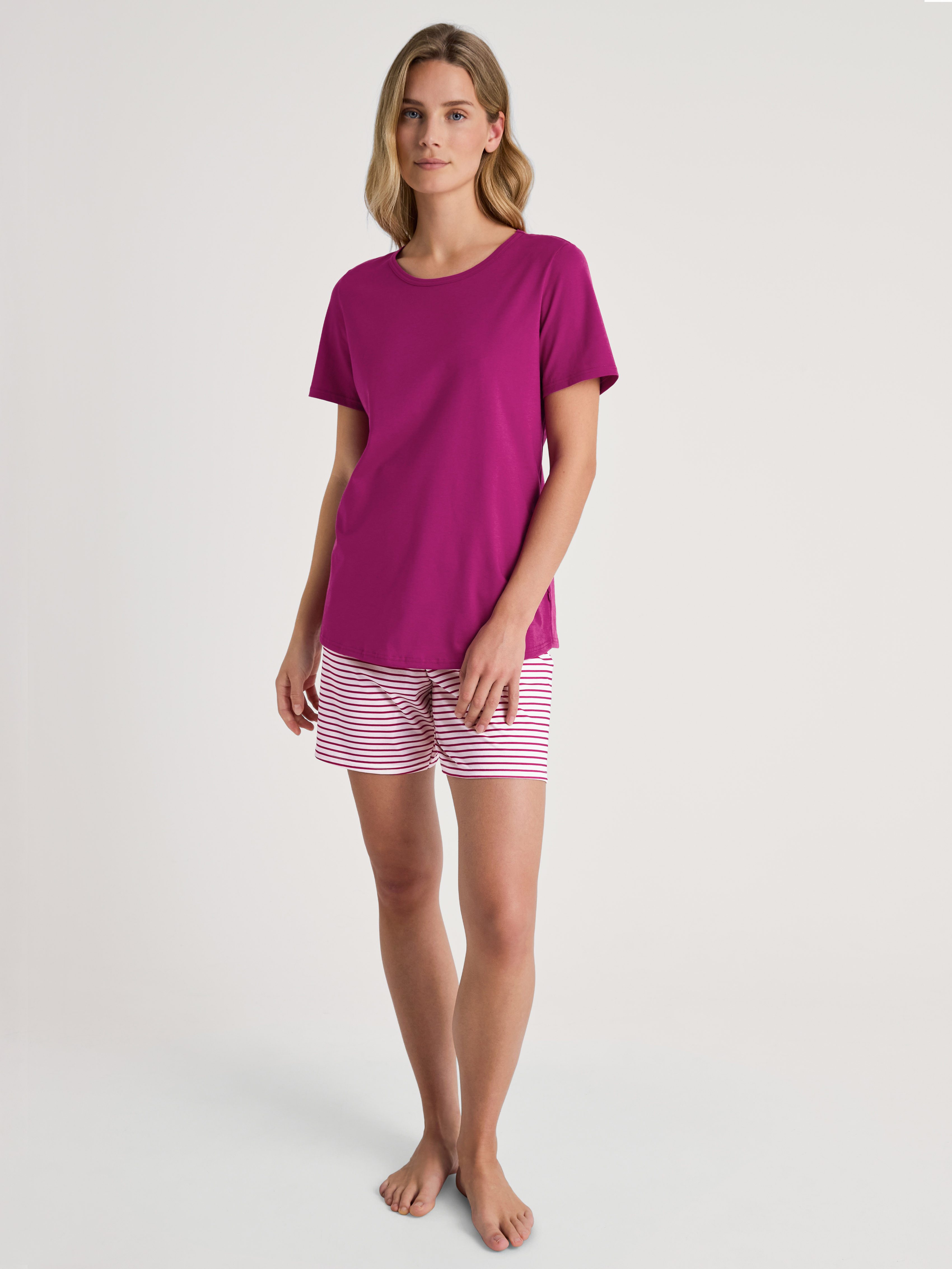 CALIDA Shortama Marine Dreams Comfortabele snit (2-delig) dames shortama's maat S (40/42) paars