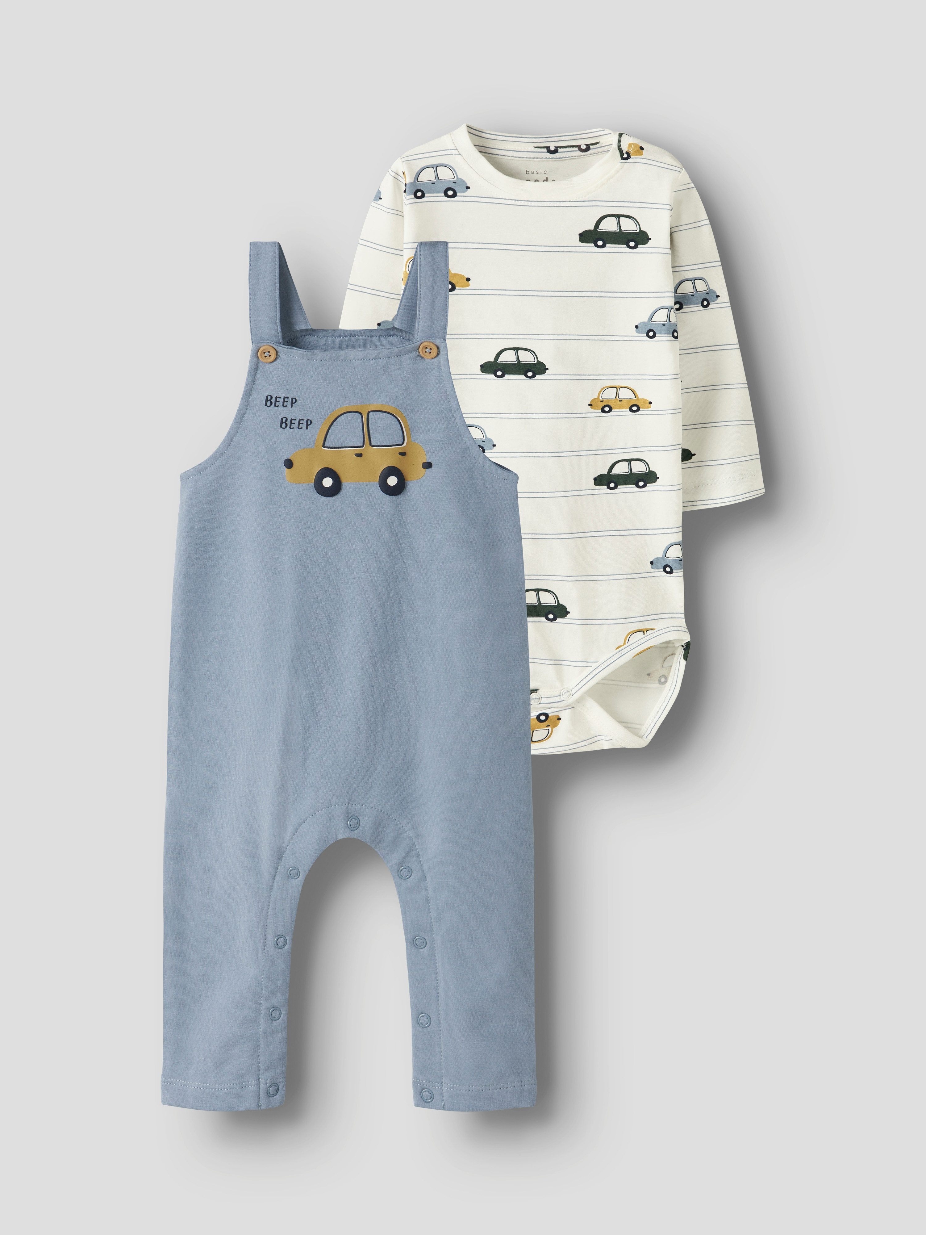 Name It Jumpsuit NBMVONNE SWEAT OVERALL BOX BRU SET (set, 2-delig)