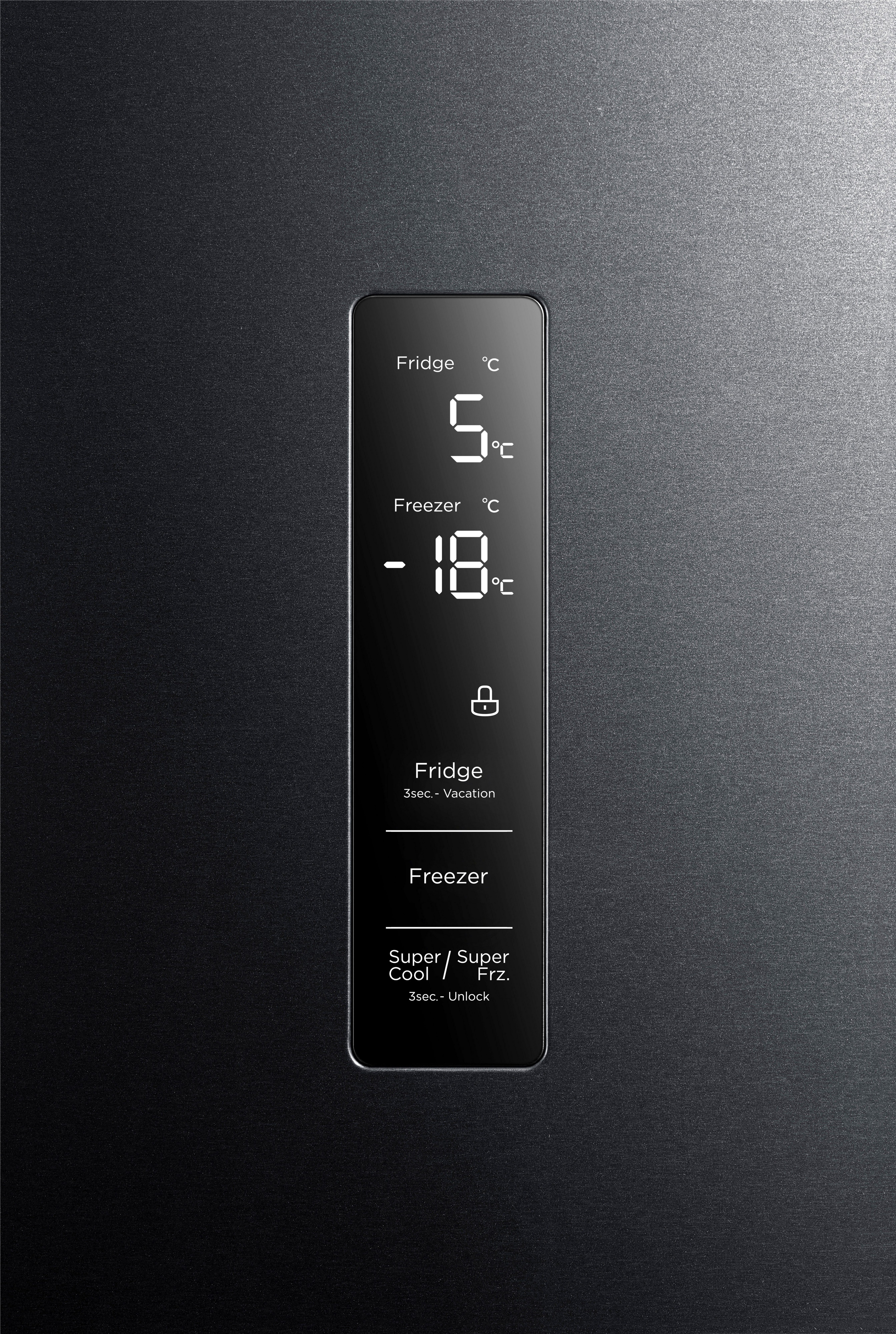 Hanseatic Koel-vriescombinatie HKGK20060ANFI NoFrost, automatische ontdooiing, QuickFreeze, vakantiemodus, display