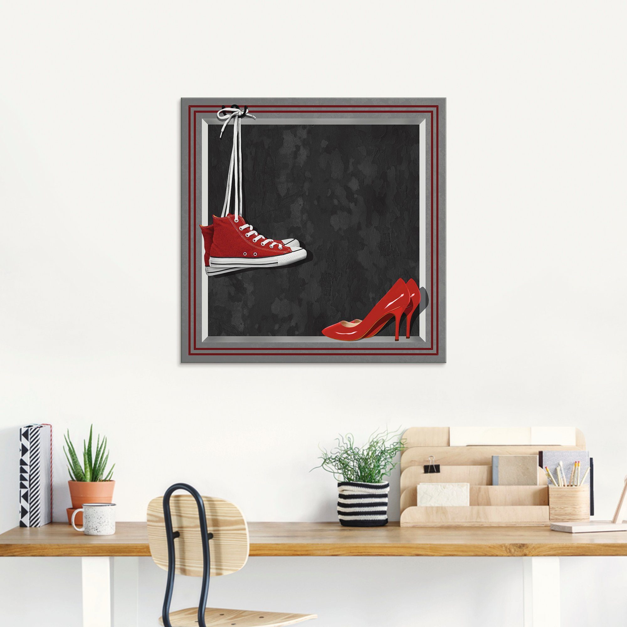 Artland Print op glas De rode schoenen in verschillende maten