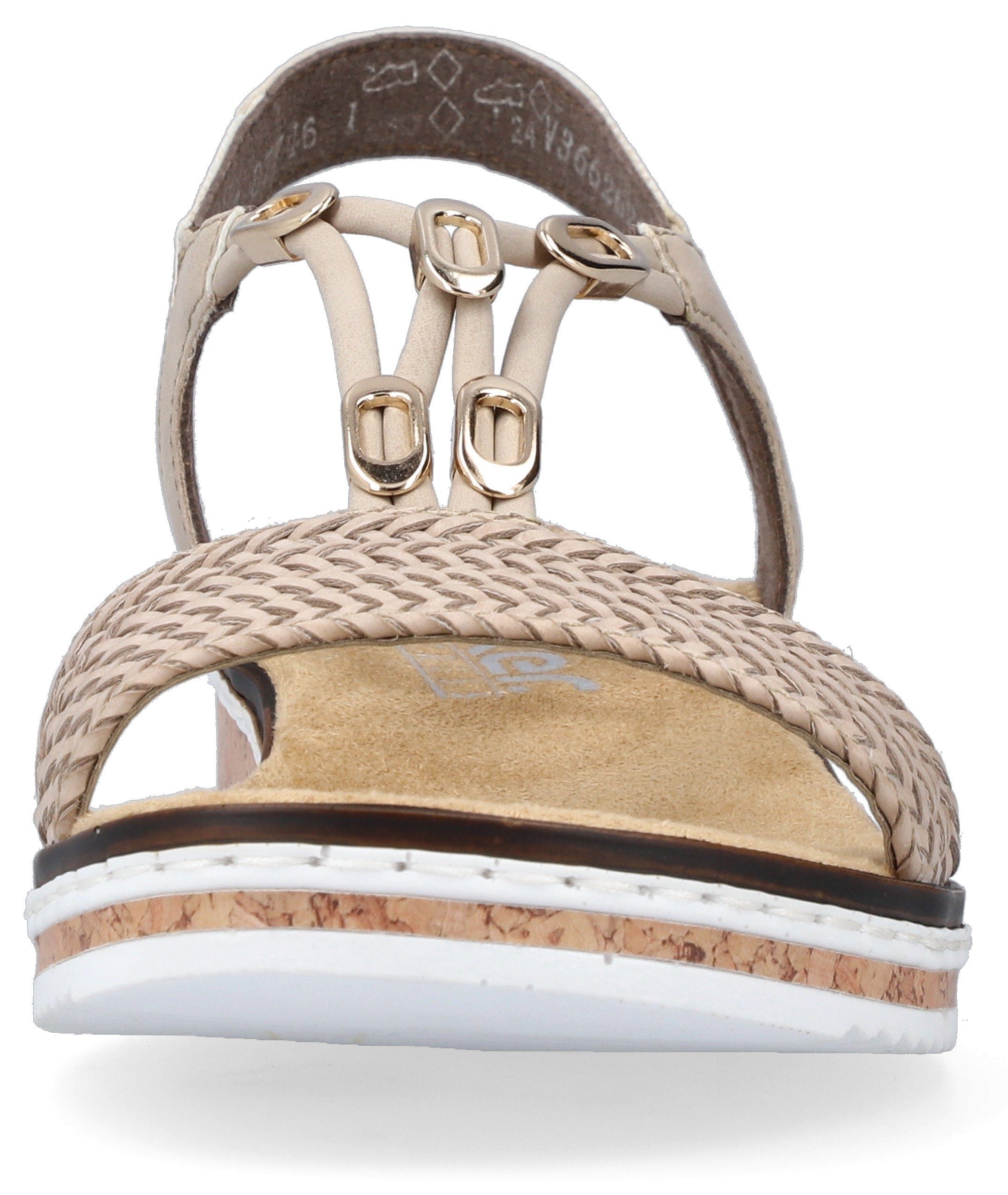 Rieker Sandalen zomerschoen, sandaal, sleehak, in gevlochten look