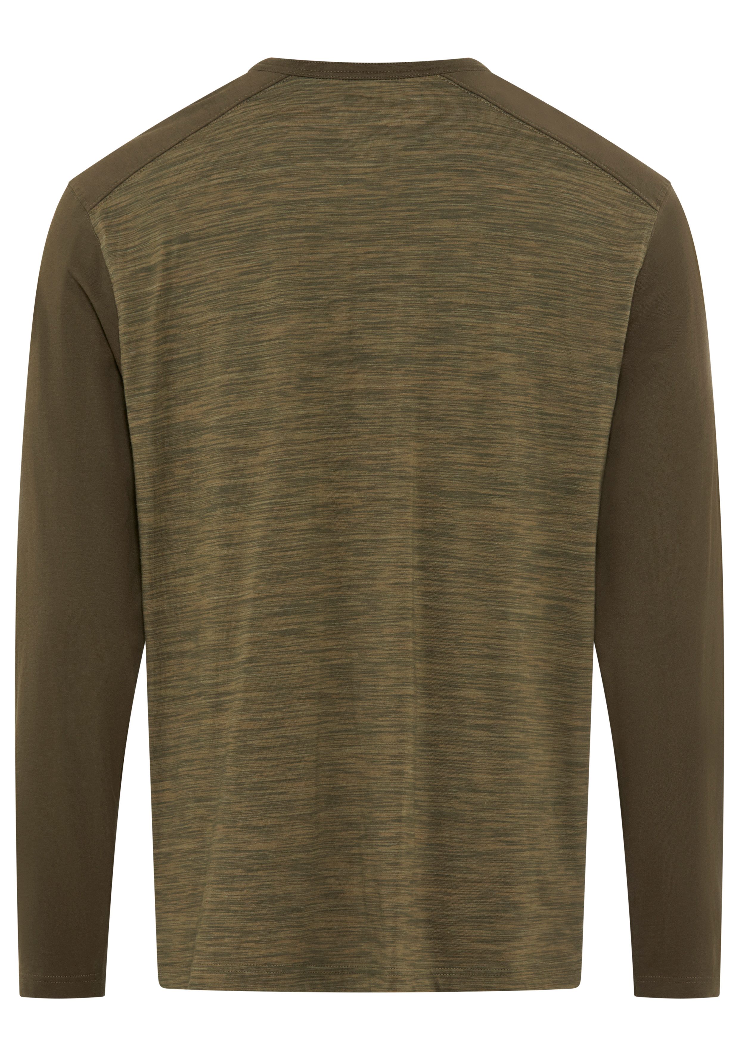 Arizona Longsleeve Lange mouwen, gemêleerde look, ronde hals met knoopsluiting