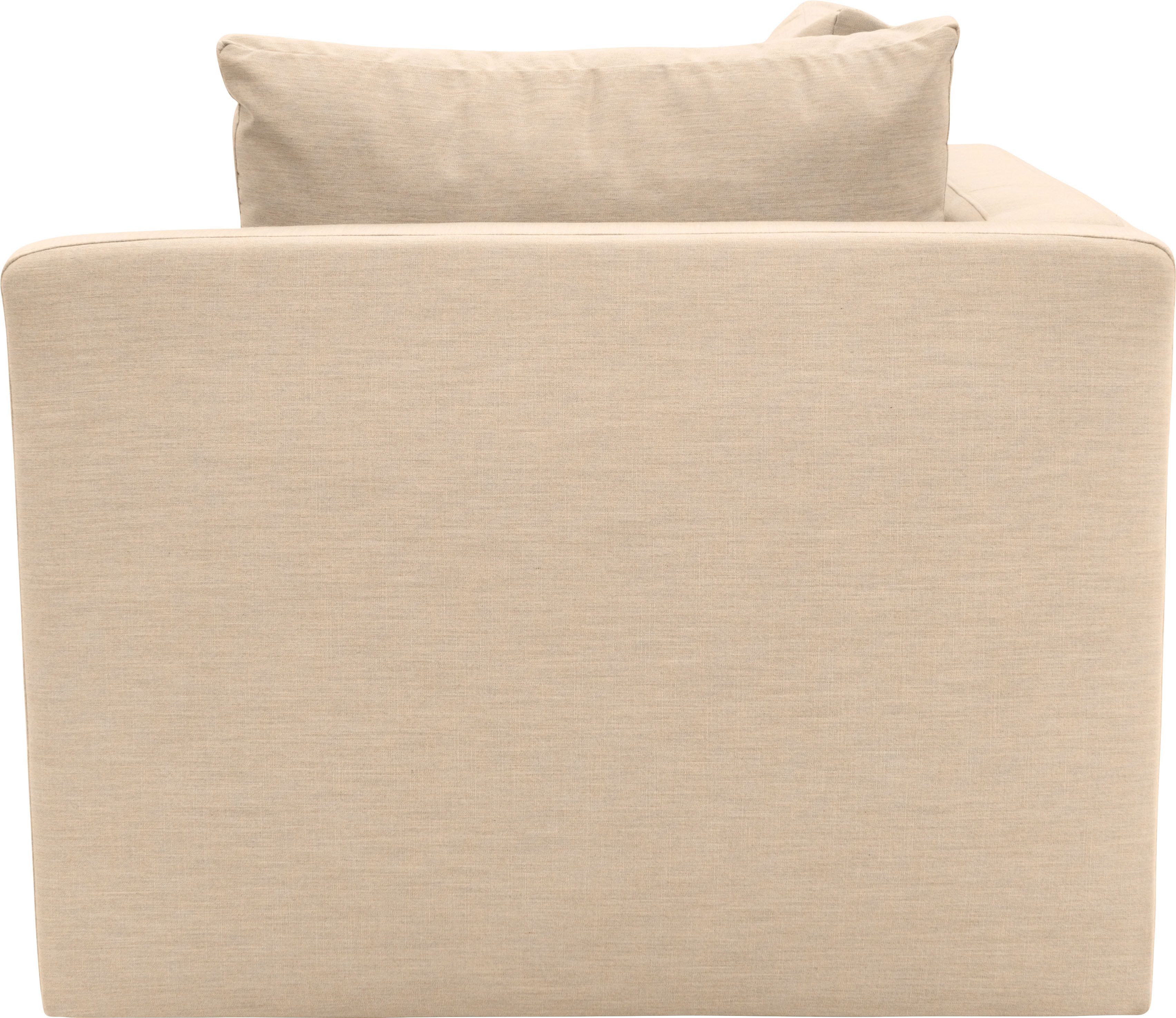DOMO collection Bank-hoekelement Solskin, individueel uitbreidbaar/combineerbaar met losse kussens. rug- en zijpanelen als steeksysteem.