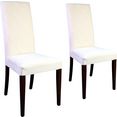 home affaire stoel matrix frame van massief hout in naturel of donker, met diamant stiksels achter, imitatieleer of stof (set, 2 stuks) wit