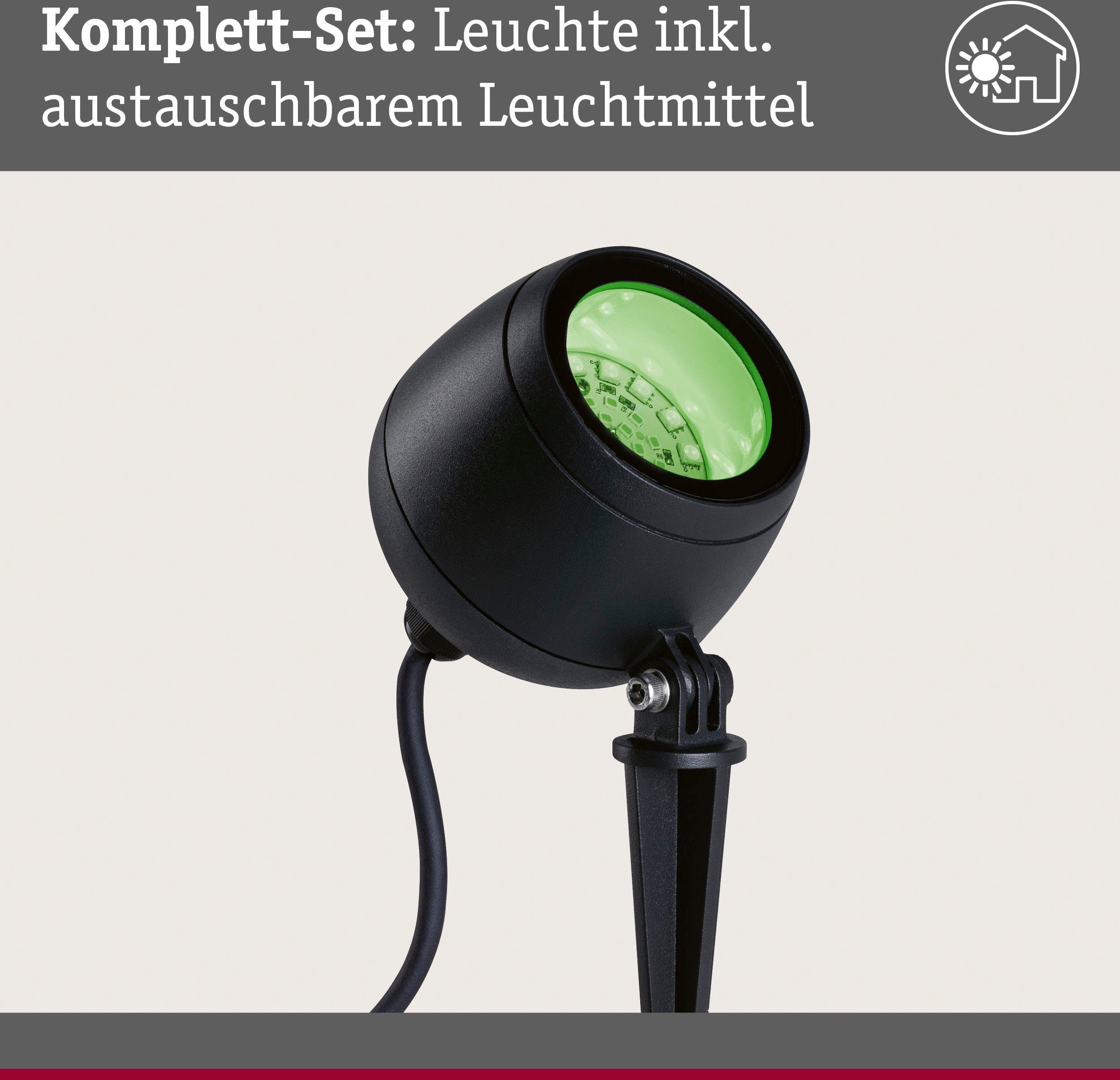 Paulmann Led-tuinverlichting Buiten 230V Spot Kikolo RGBW ZigBee (1 stuk)