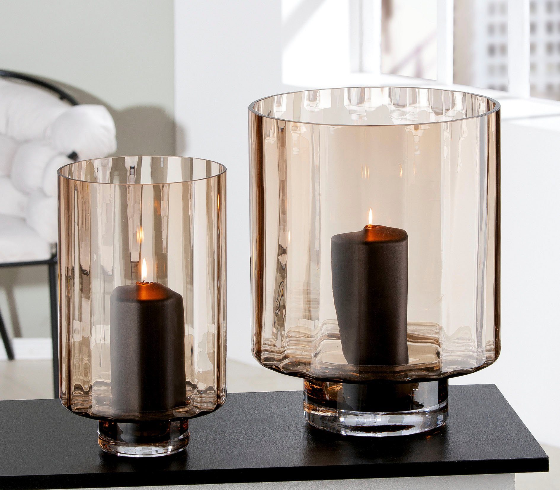 GILDE Windlicht Novus Kaarsenhouder van glas (1 stuk)
