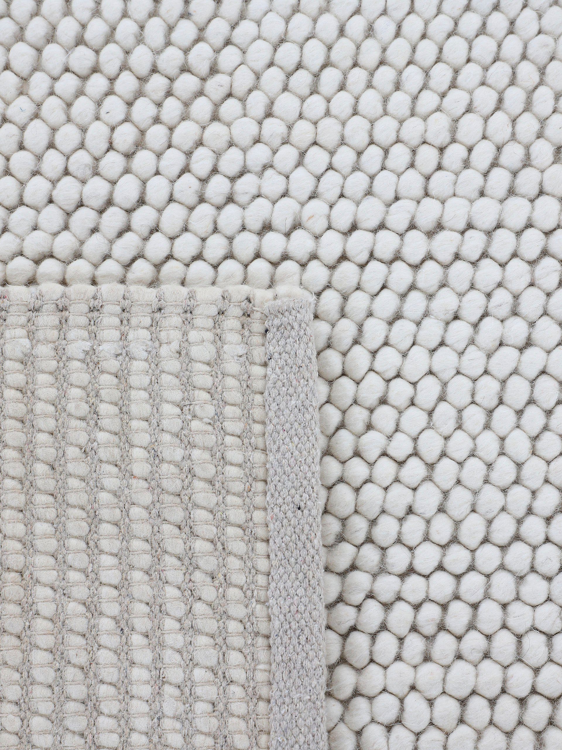 carpetfine Vloerkleed Calo Handgeweven tapijt, uni-kleuren, gemeleerd, handgeweven, 70% wol