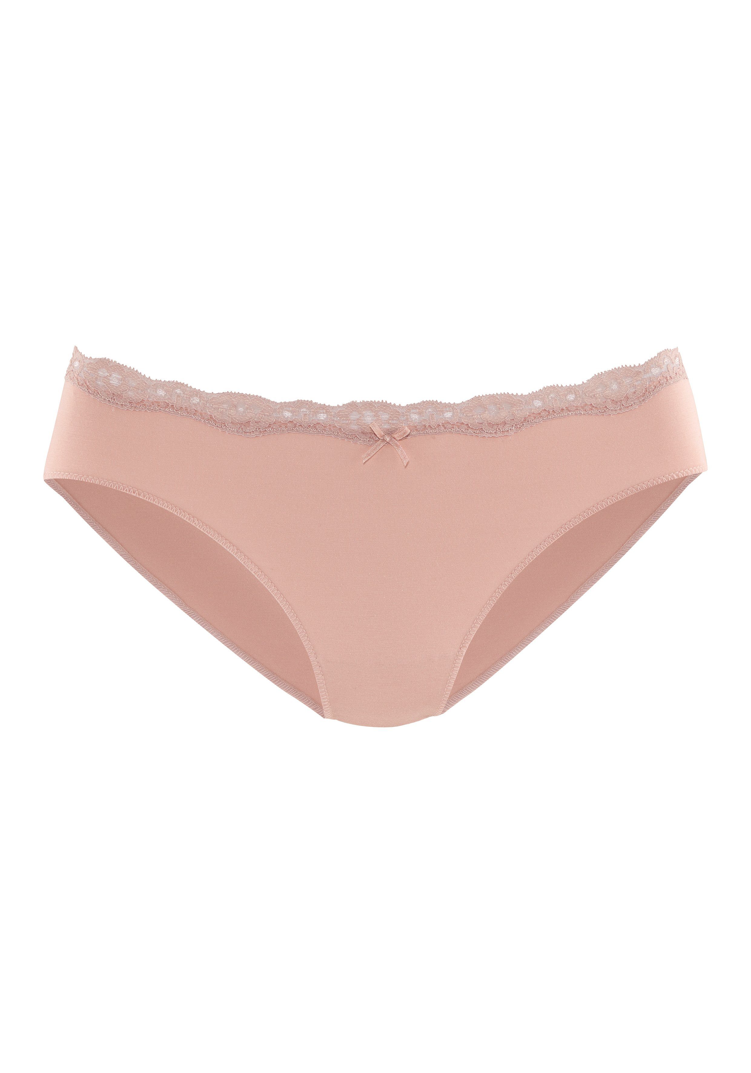 Lascana Bikinibroekje van elastische katoen, in mooie doos (set, 4 stuks)