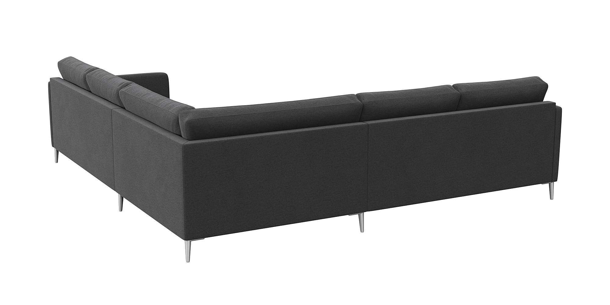 FLEXLUX Hoekbank Fiore, gelijkbenig, comfortabel door hoogwaardige zitconstructie smalle armleuningen, super zitcomfort door koudschuim, voeten van aluminium