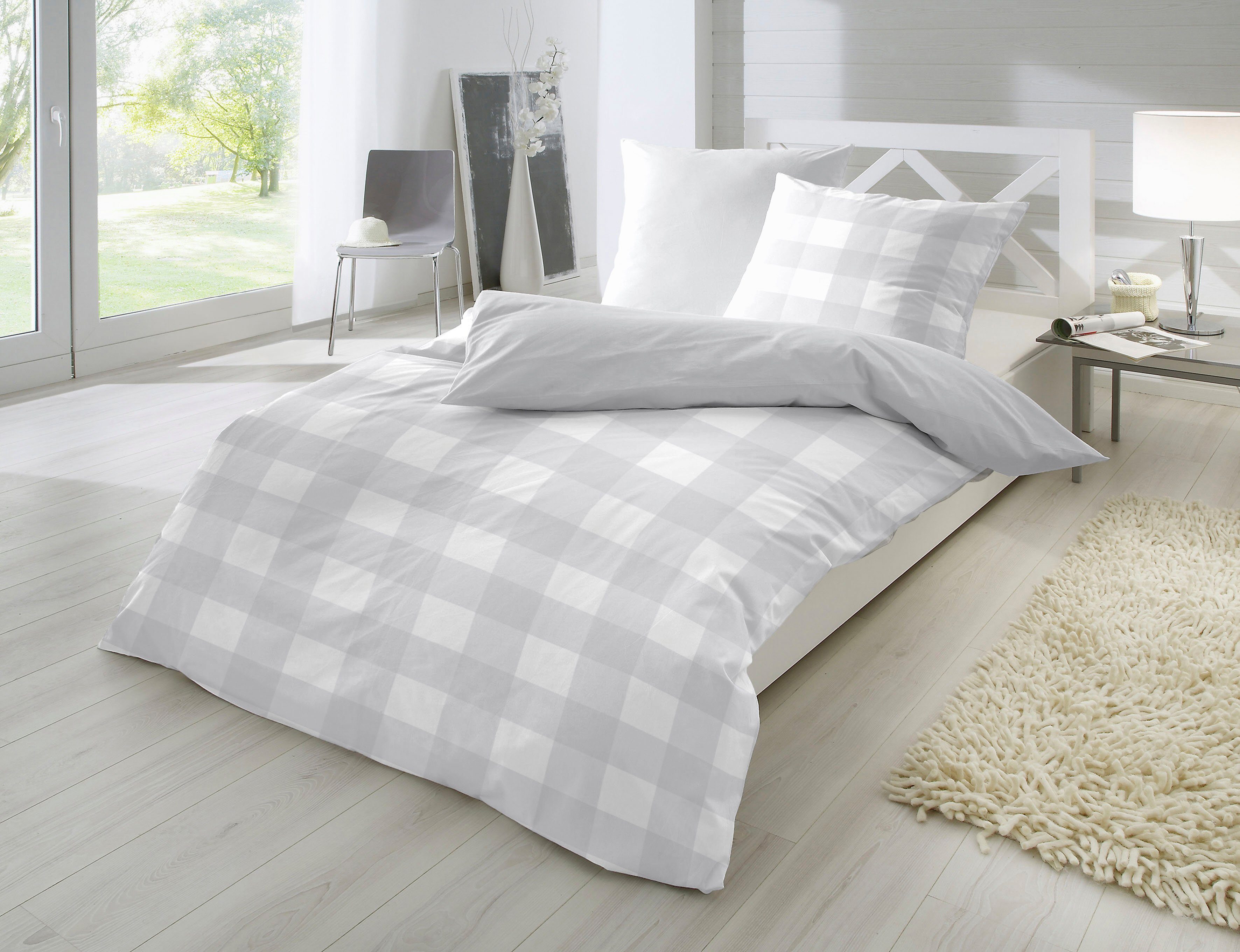 Primera Overtrekset Basic Perkal in modern ruitdesign