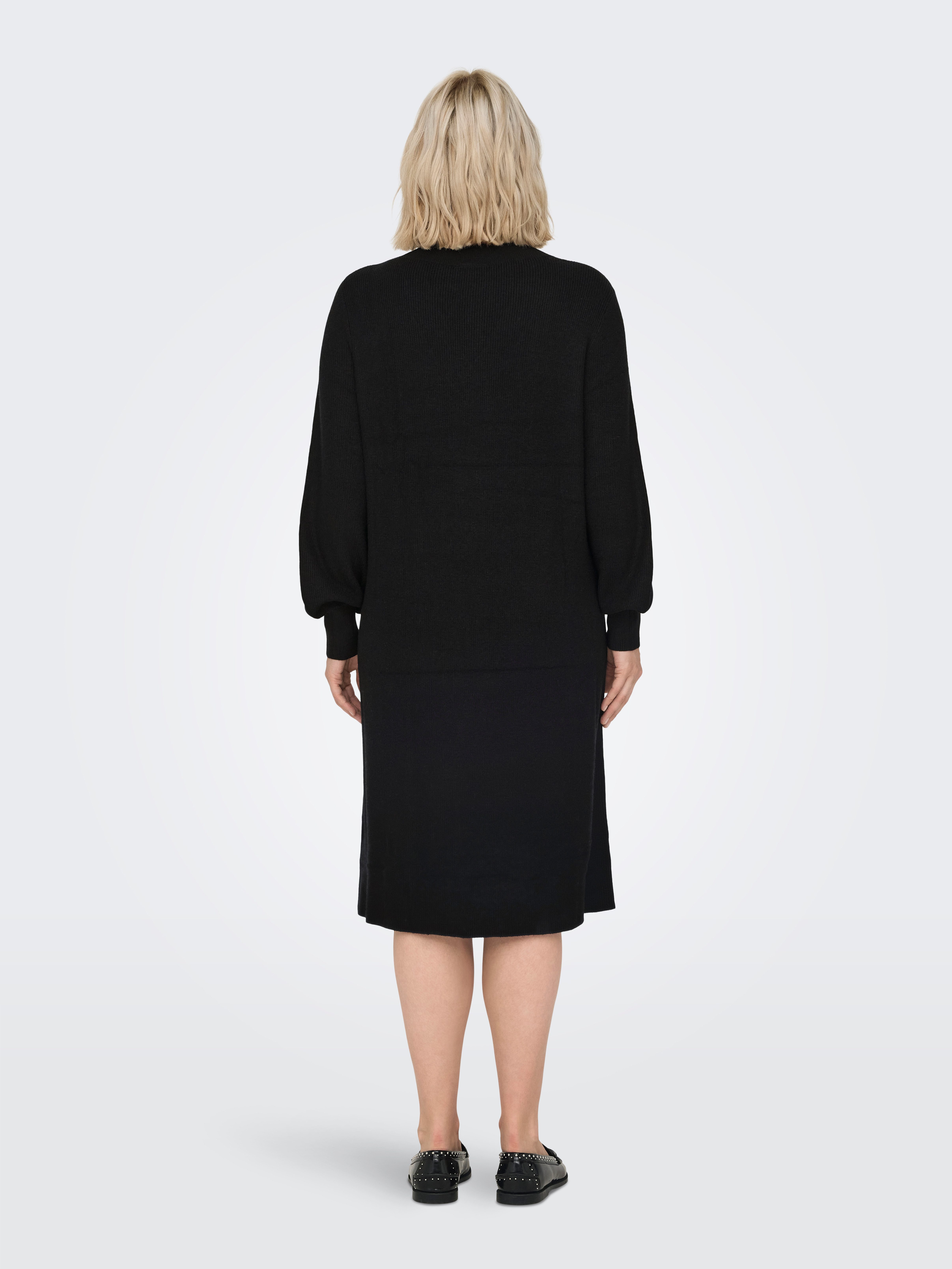 ONLY CARMAKOMA Gebreide jurk CARKATIA LS V-NECK DRESS KNT NOOS
